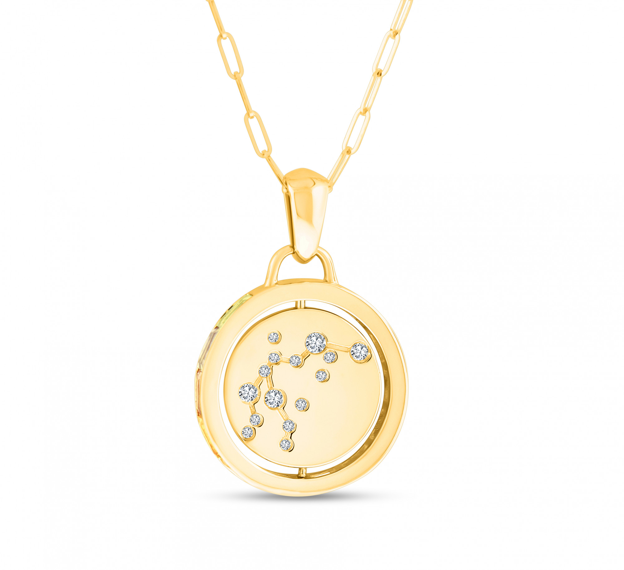 Aquarius Zodiac Constellation 14K Gold Pendant