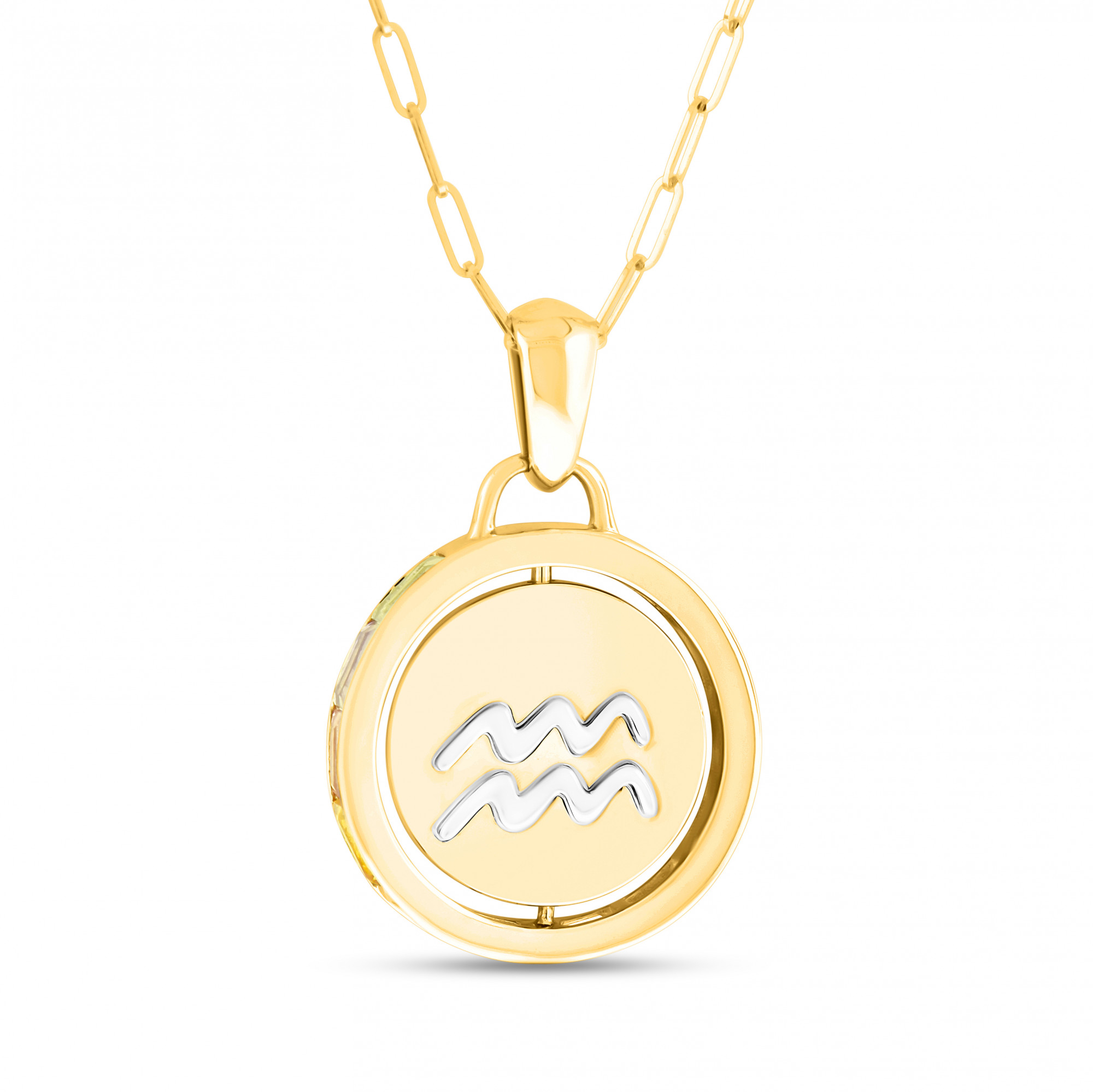 Aquarius Zodiac Constellation 14K Gold Pendant