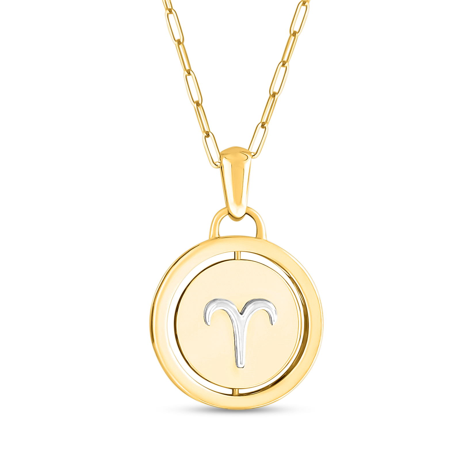 Aries Zodiac Constellation 14K Gold Pendant