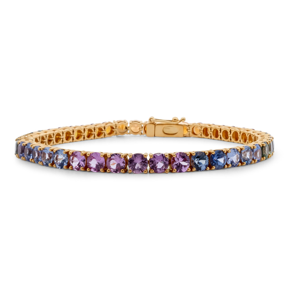Image of 18k Ombré Rainbow Tennis Bracelet
