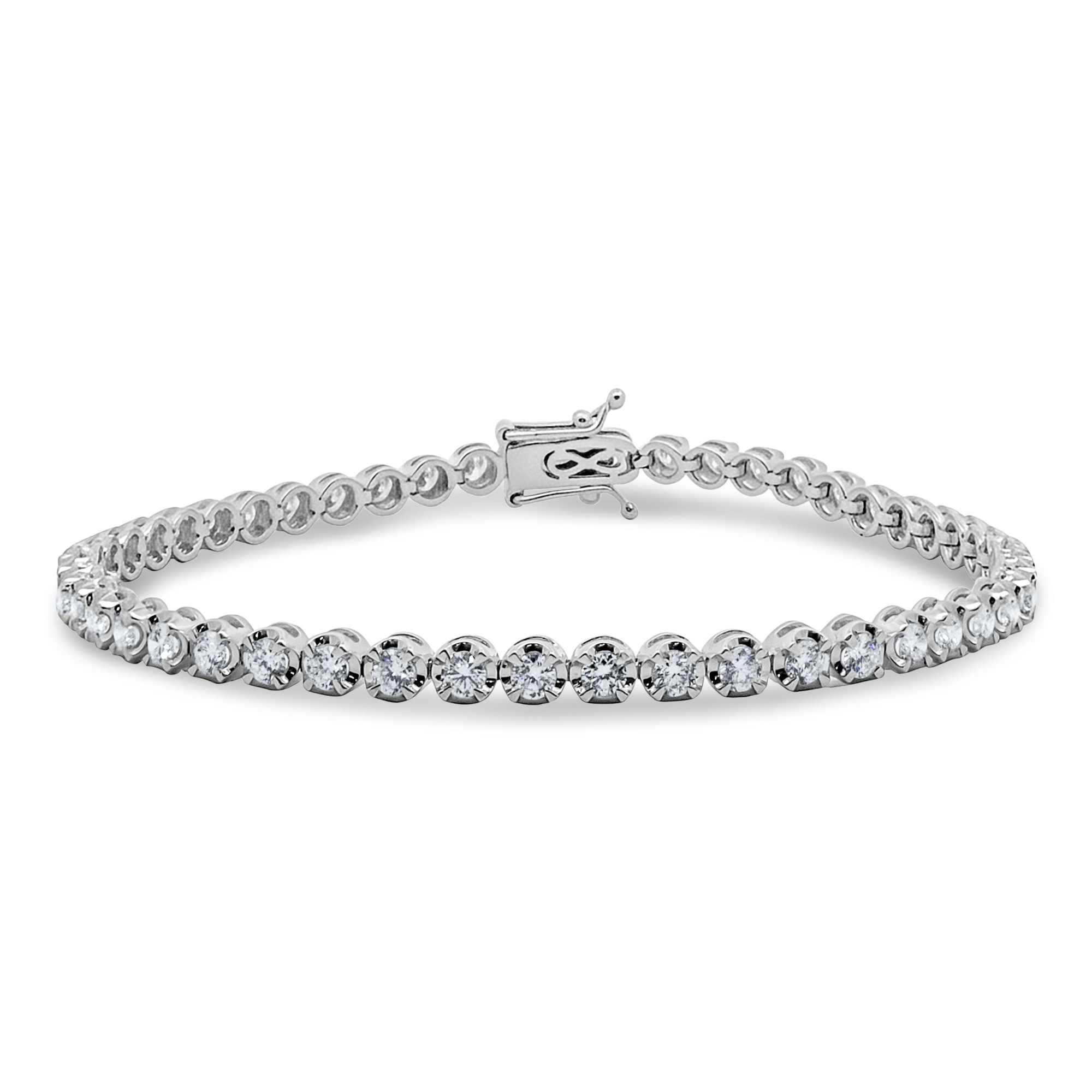 18K Natural Diamond Tiger Prong Bracelet