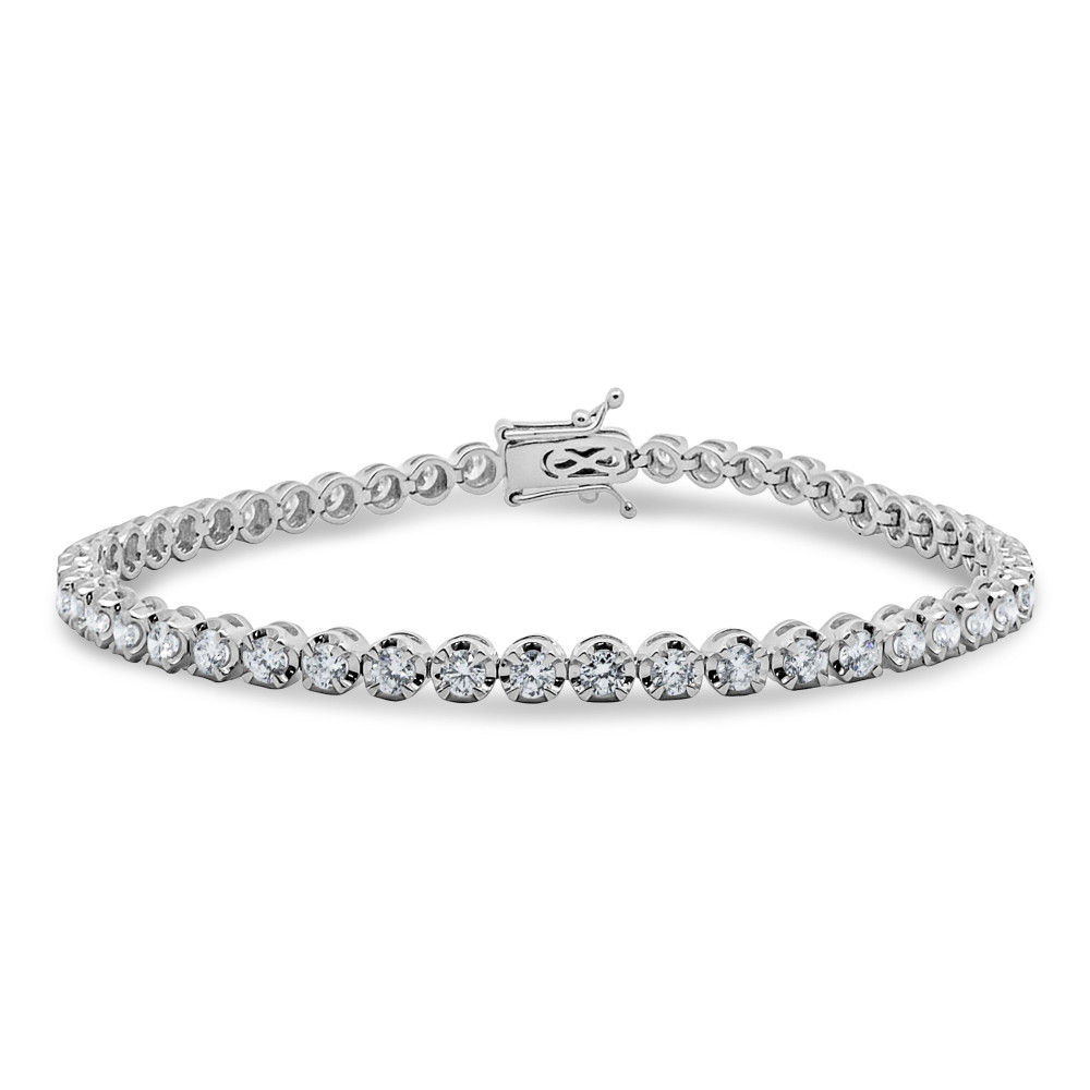 Image of 18K Natural Diamond Tiger Prong Bracelet