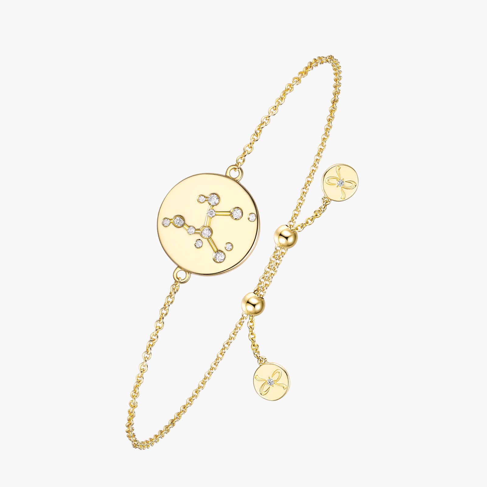Sagittarius Zodiac Constellation 14K Gold Bracelet