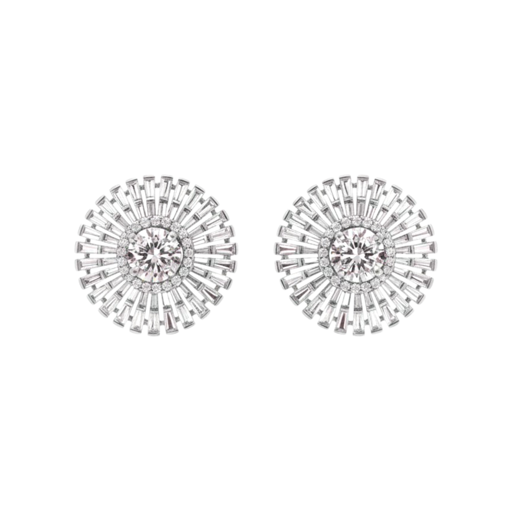 Regalia Baguette & Cluster Diamond Earrings