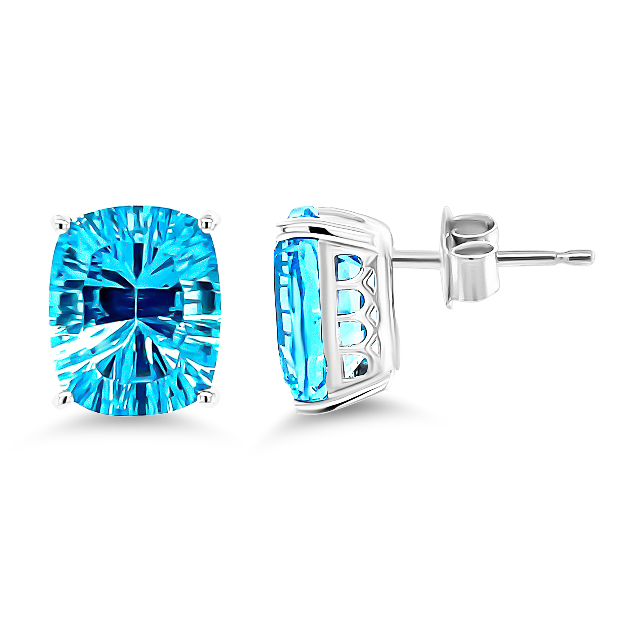 Dapple Swiss Blue Topaz Earrings