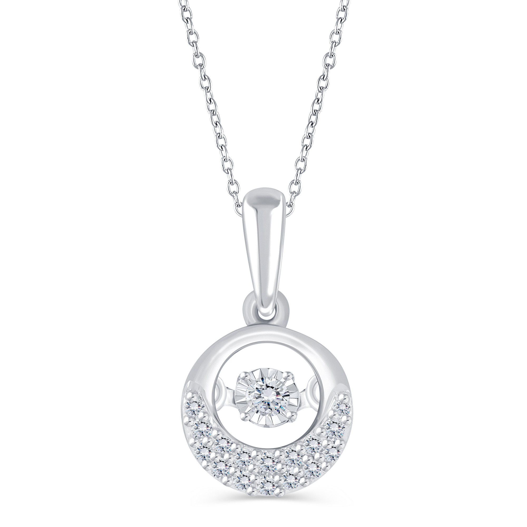 Double Circle Diamond Pendant
