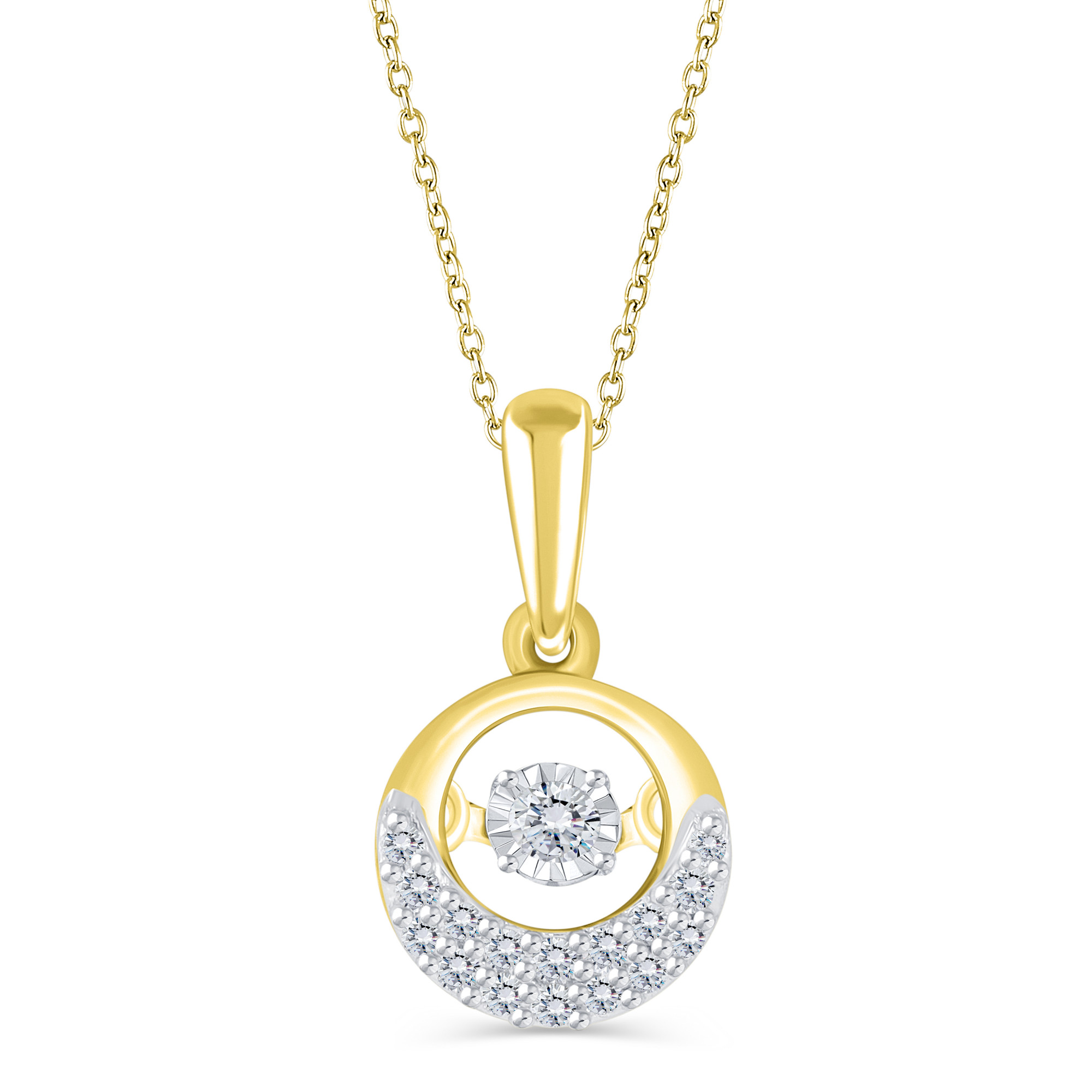 Double Circle Diamond Pendant