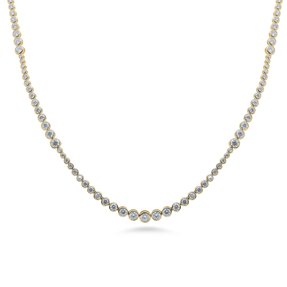 Image of 14K Yellow Gold Natural Diamond Bezel-Set Necklace