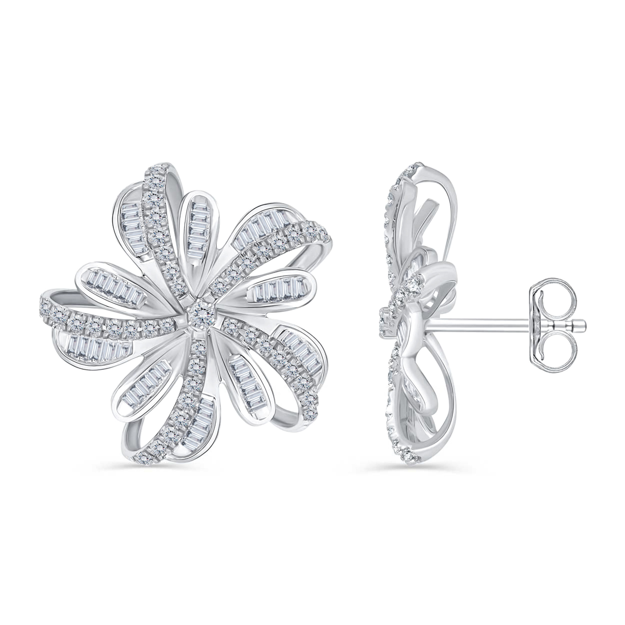 Diamond Fleur Petal Earrings