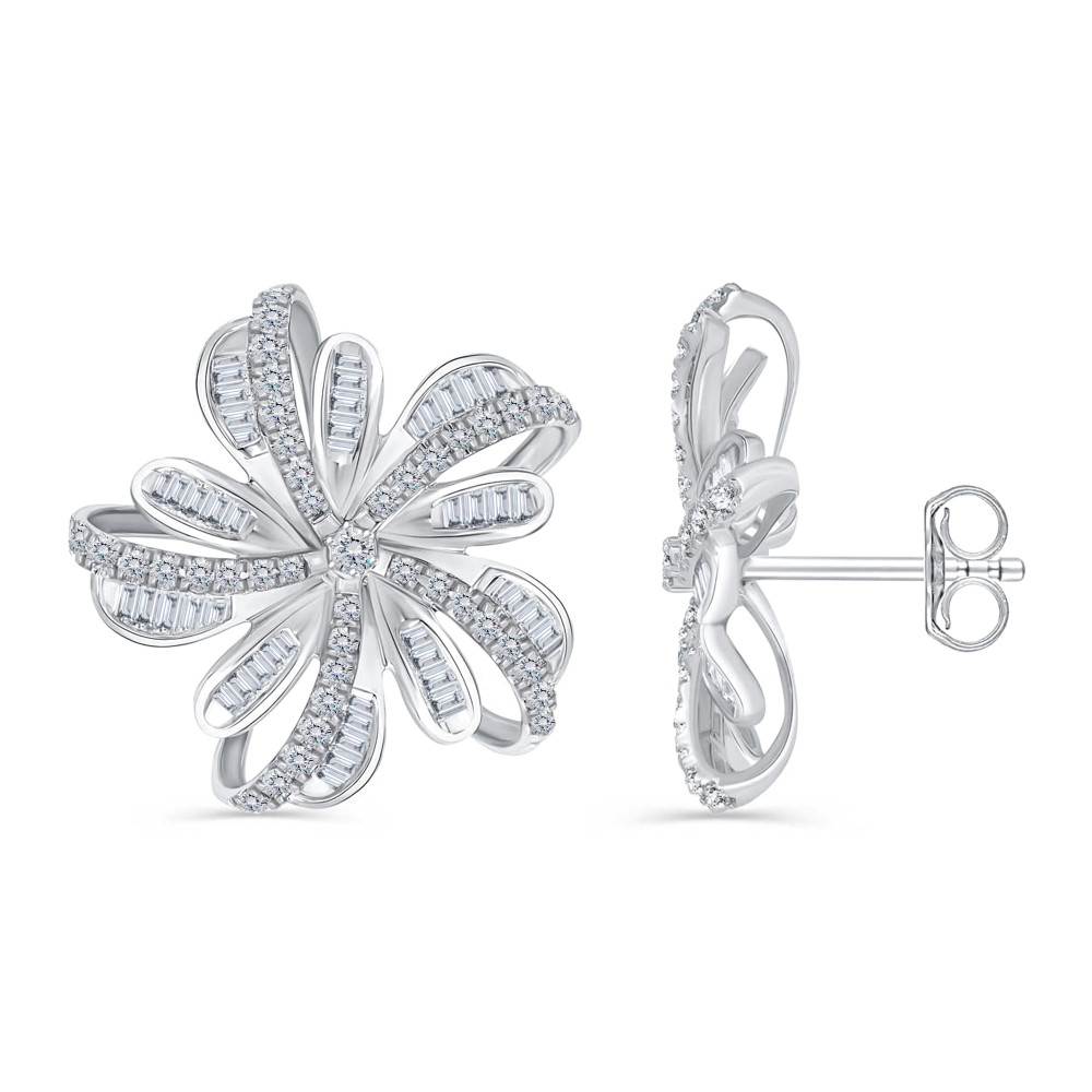 Image of Diamond Fleur Petal Earrings