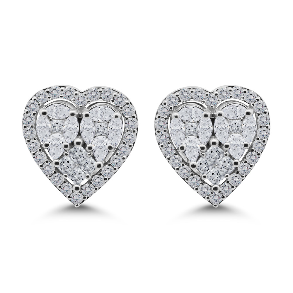 Image of Elysian Heart Cluster Earrings