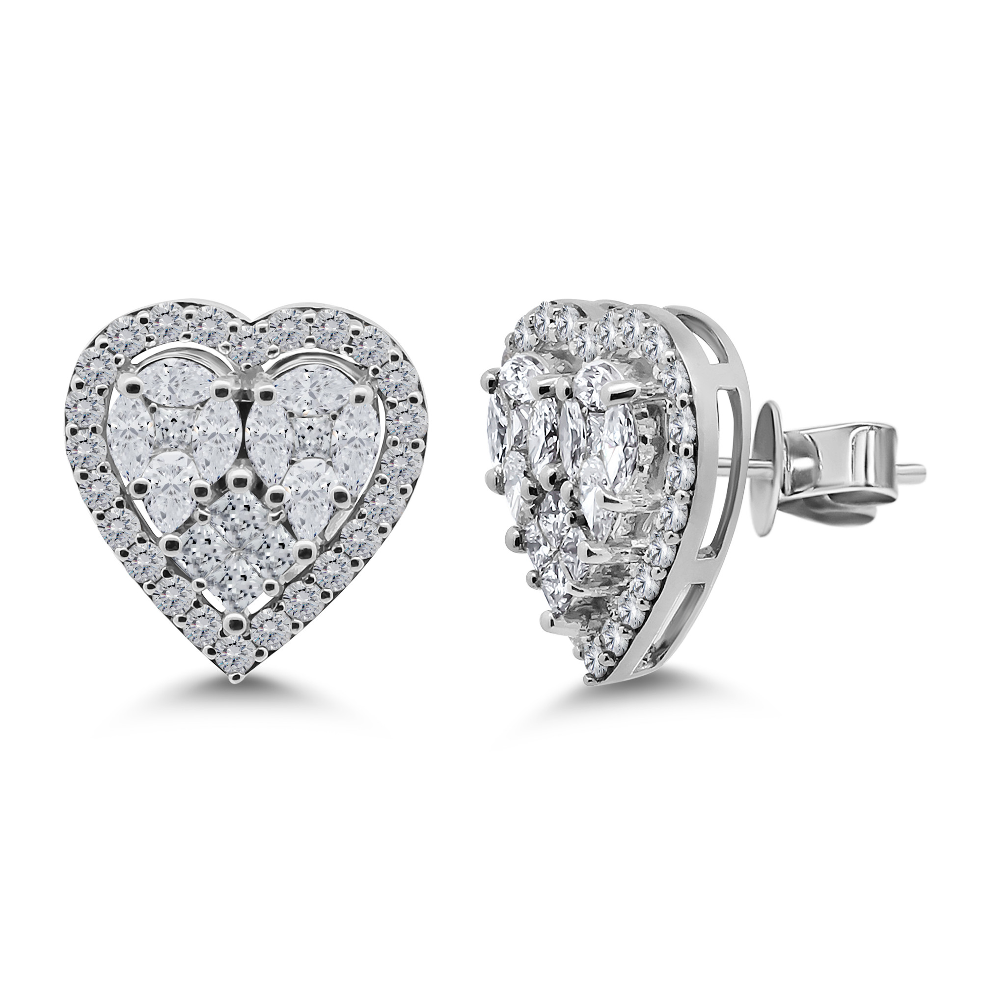 Elysian Heart Cluster Earrings