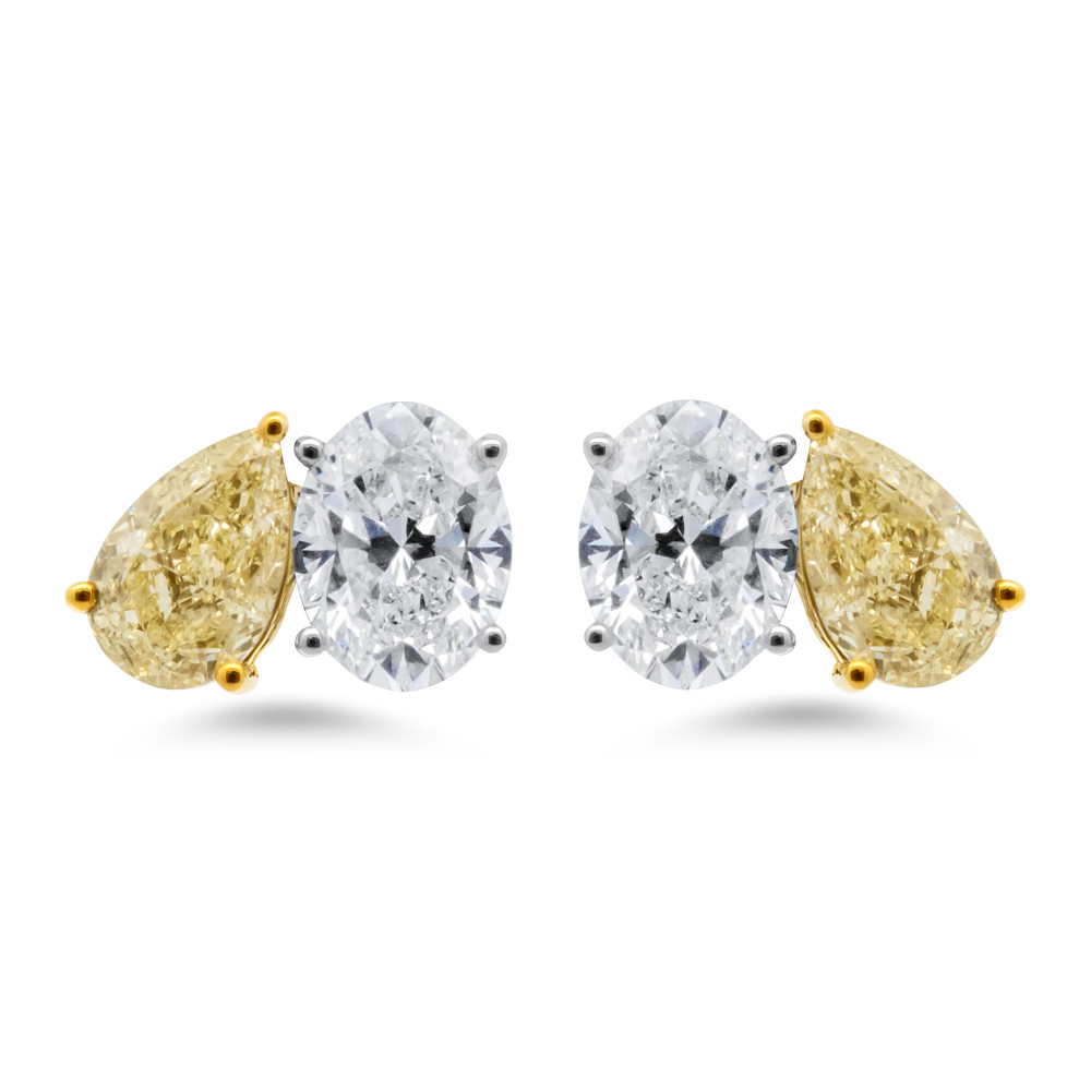 Image of 18K Toi et Moi Diamond Earrings