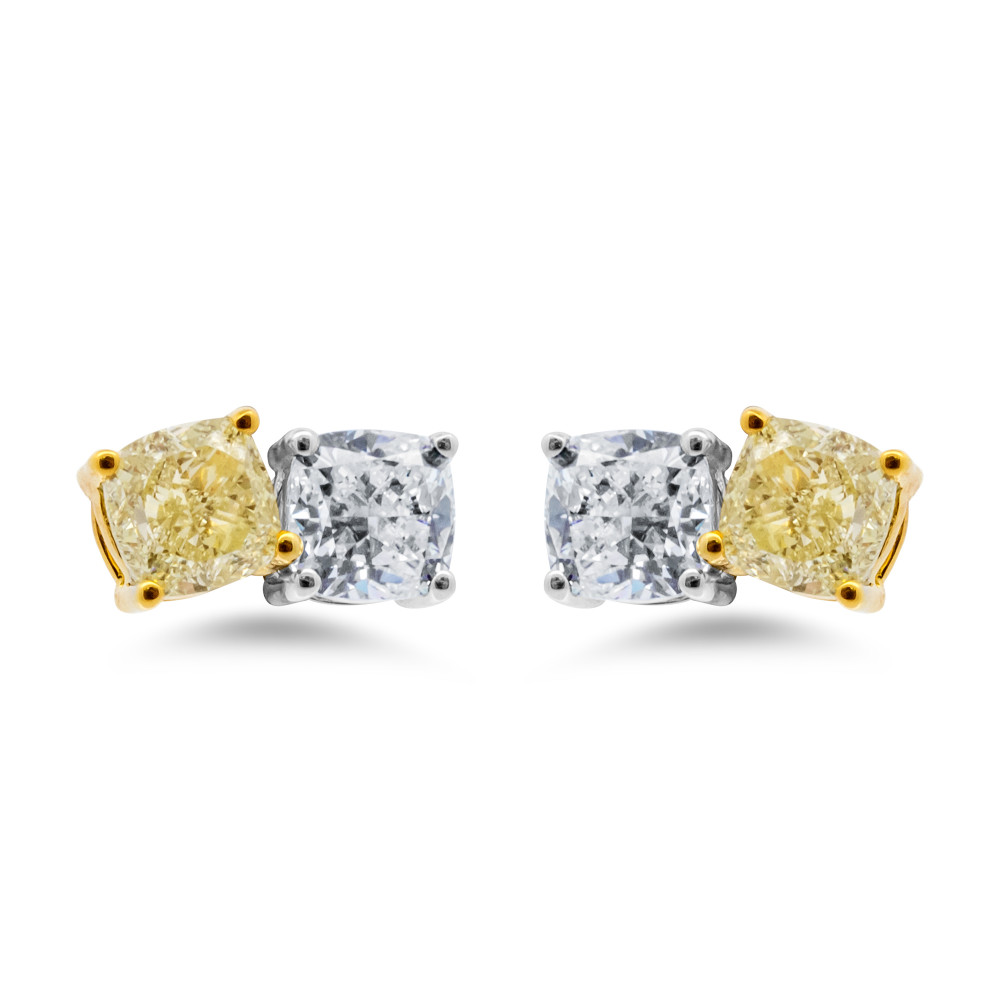 Image of 18K Toi et Moi Diamond Earrings