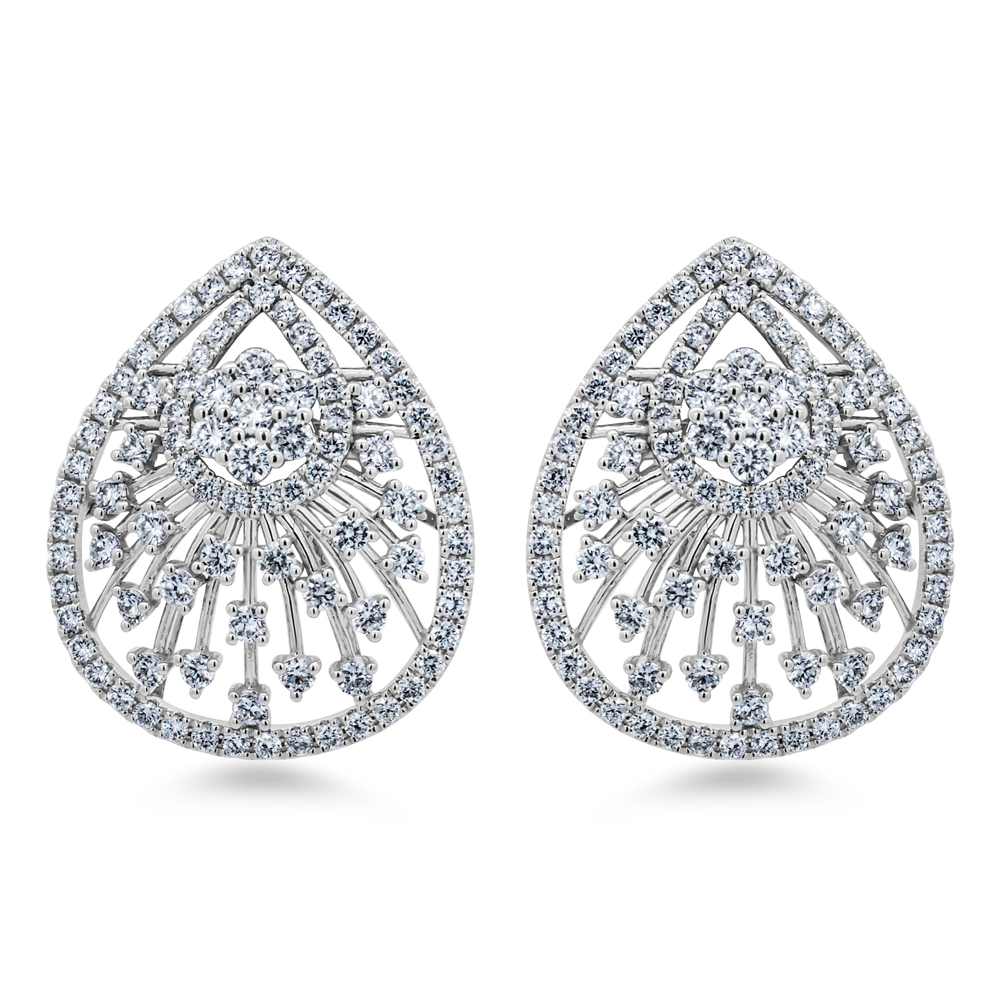 18K Natural Diamonds Earrings