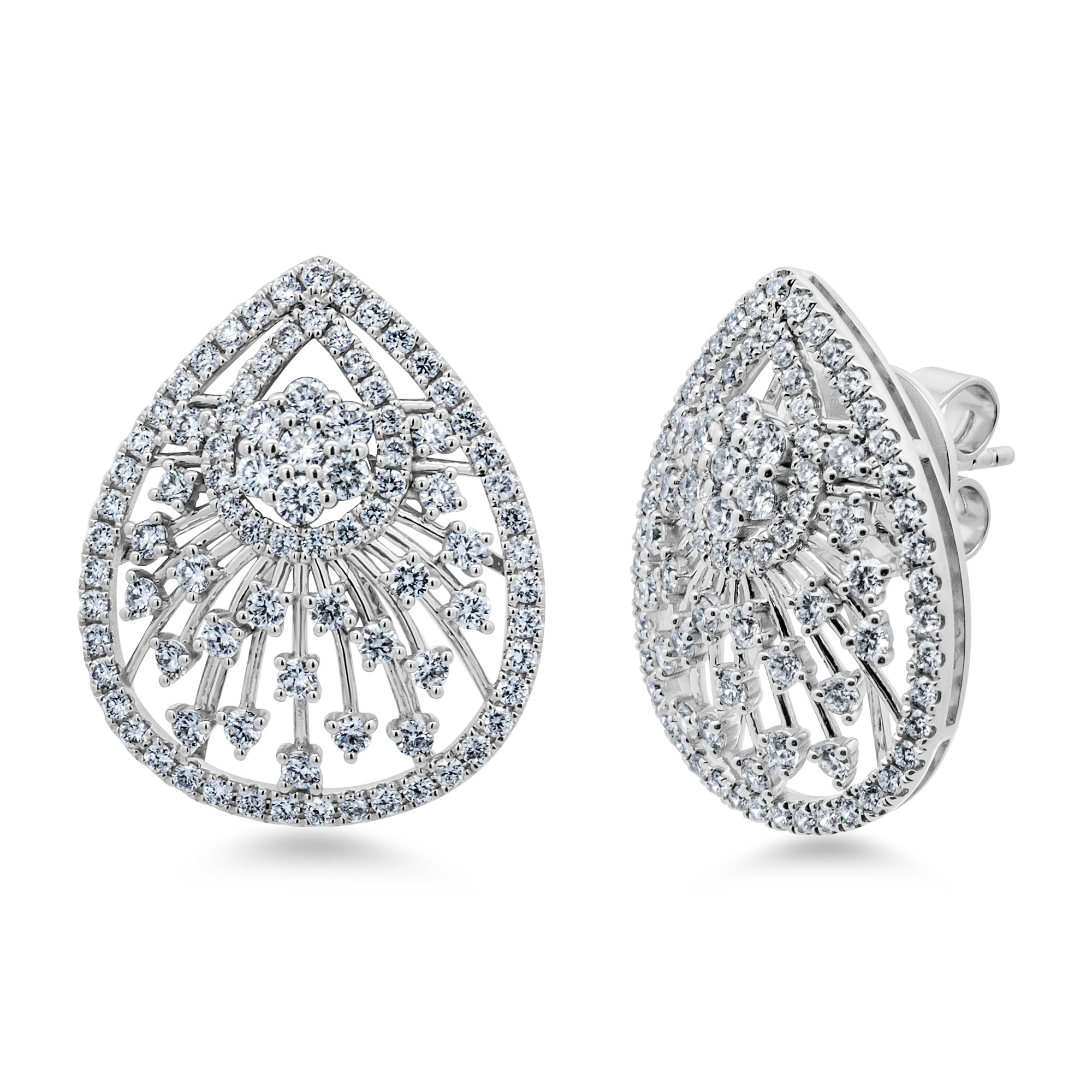18K Natural Diamonds Earrings
