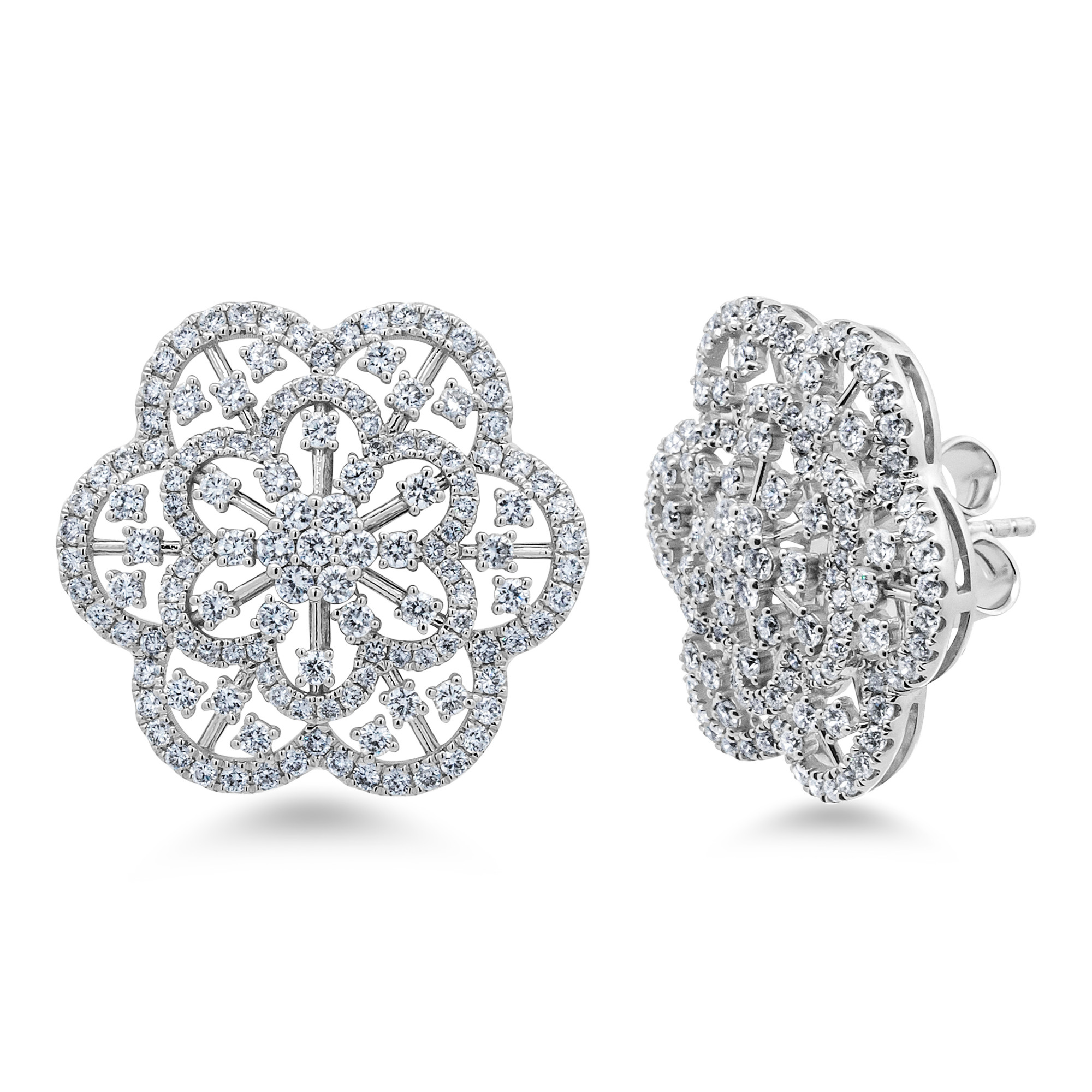 18K Natural Diamonds Earrings