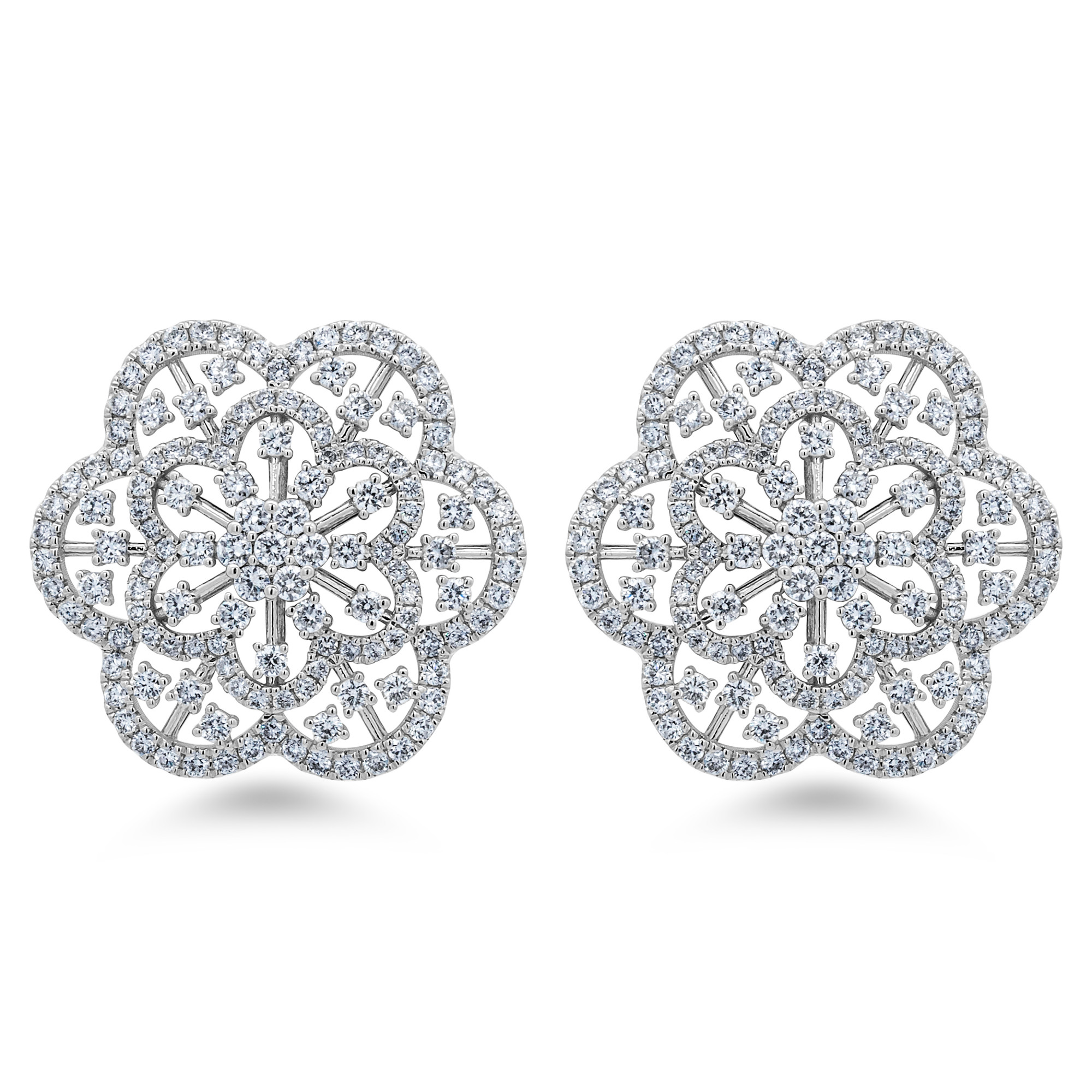 18K Natural Diamonds Earrings