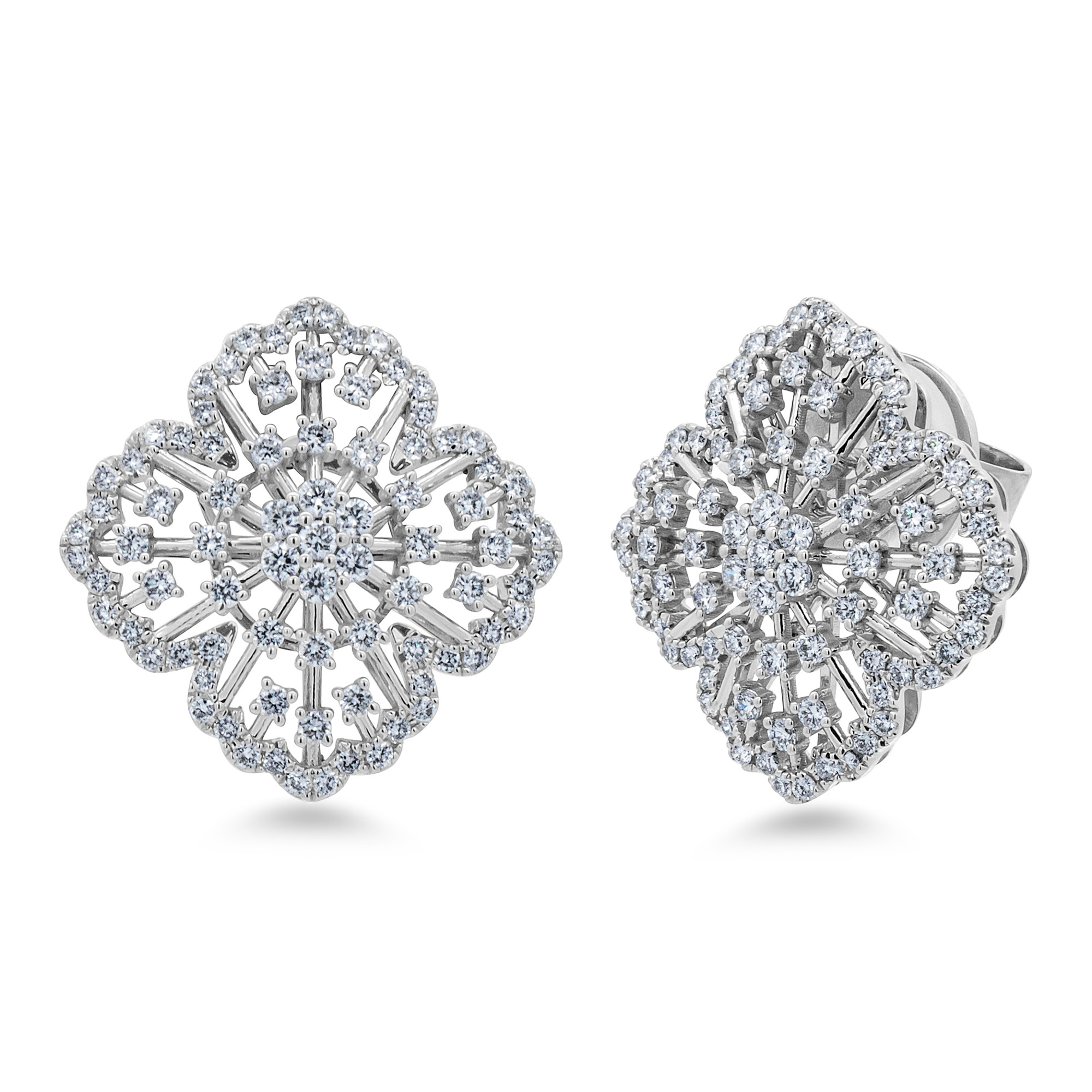 18K Natural Diamonds Earrings