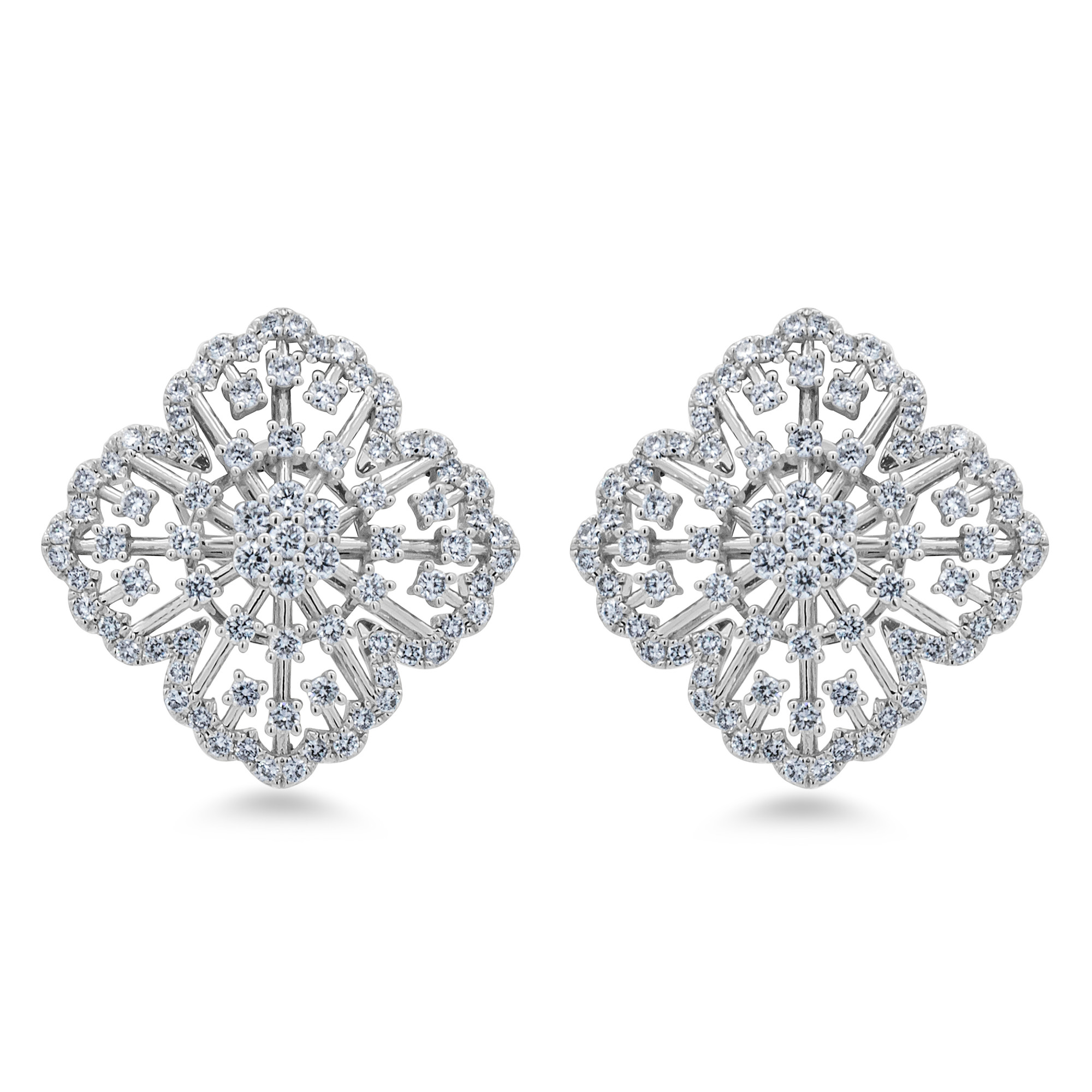 18K Natural Diamonds Earrings