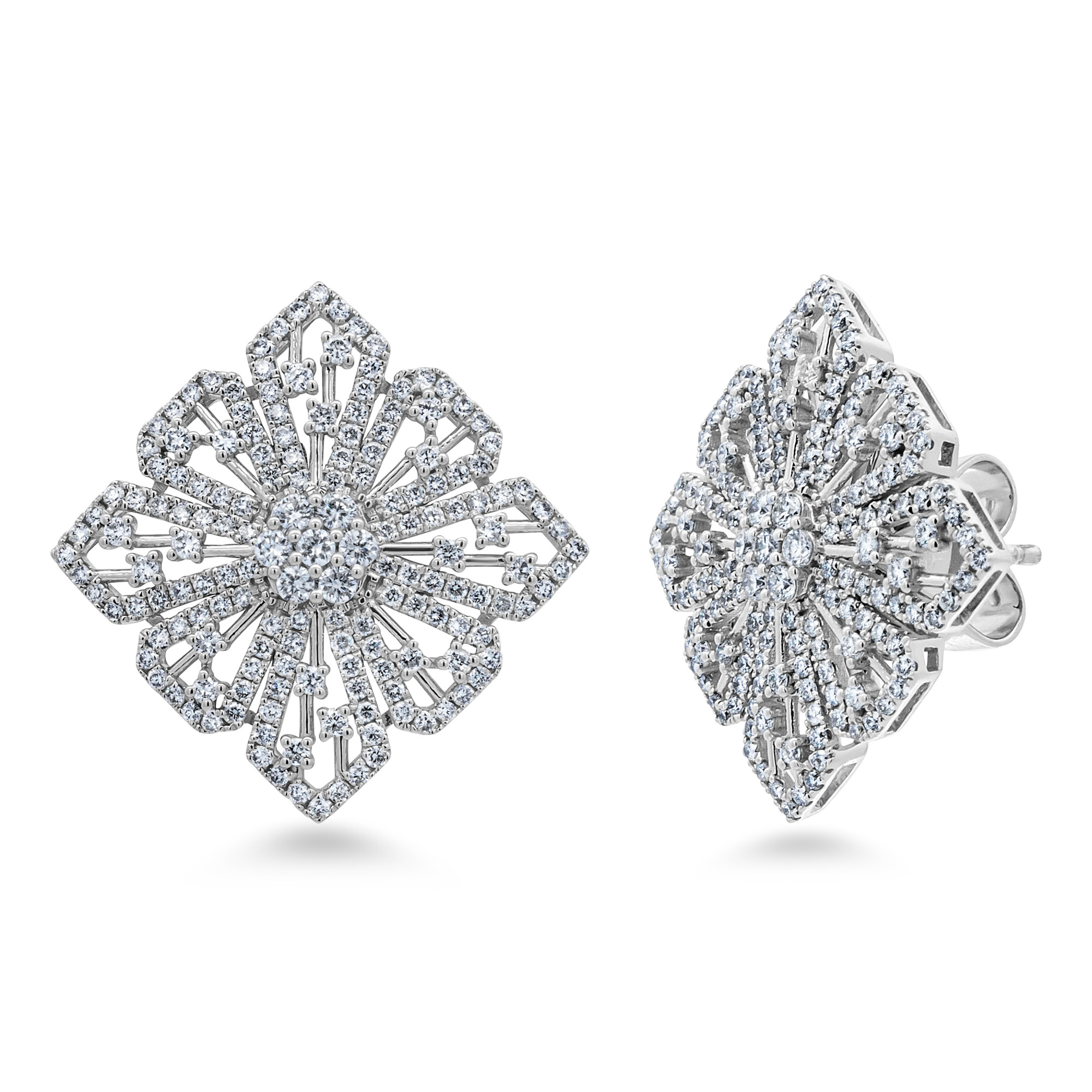 18K Natural Diamonds Earrings