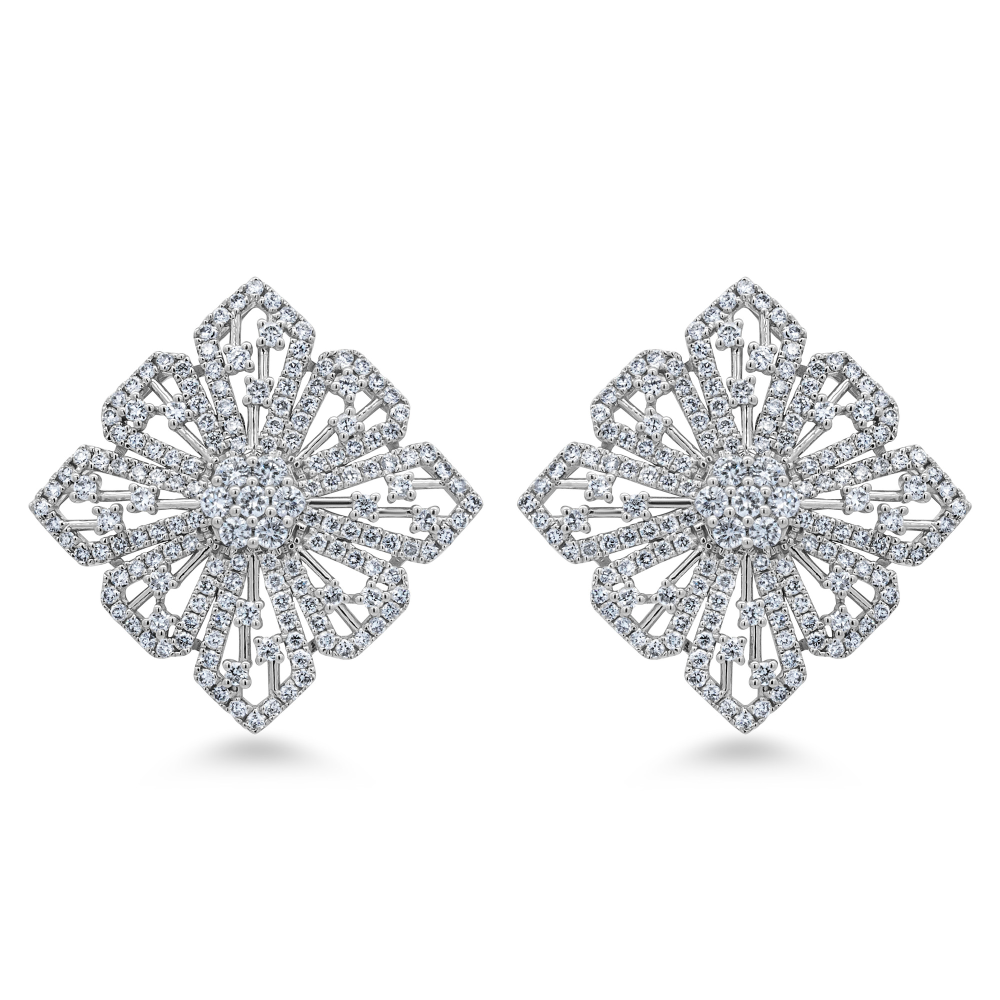 18K Natural Diamonds Earrings