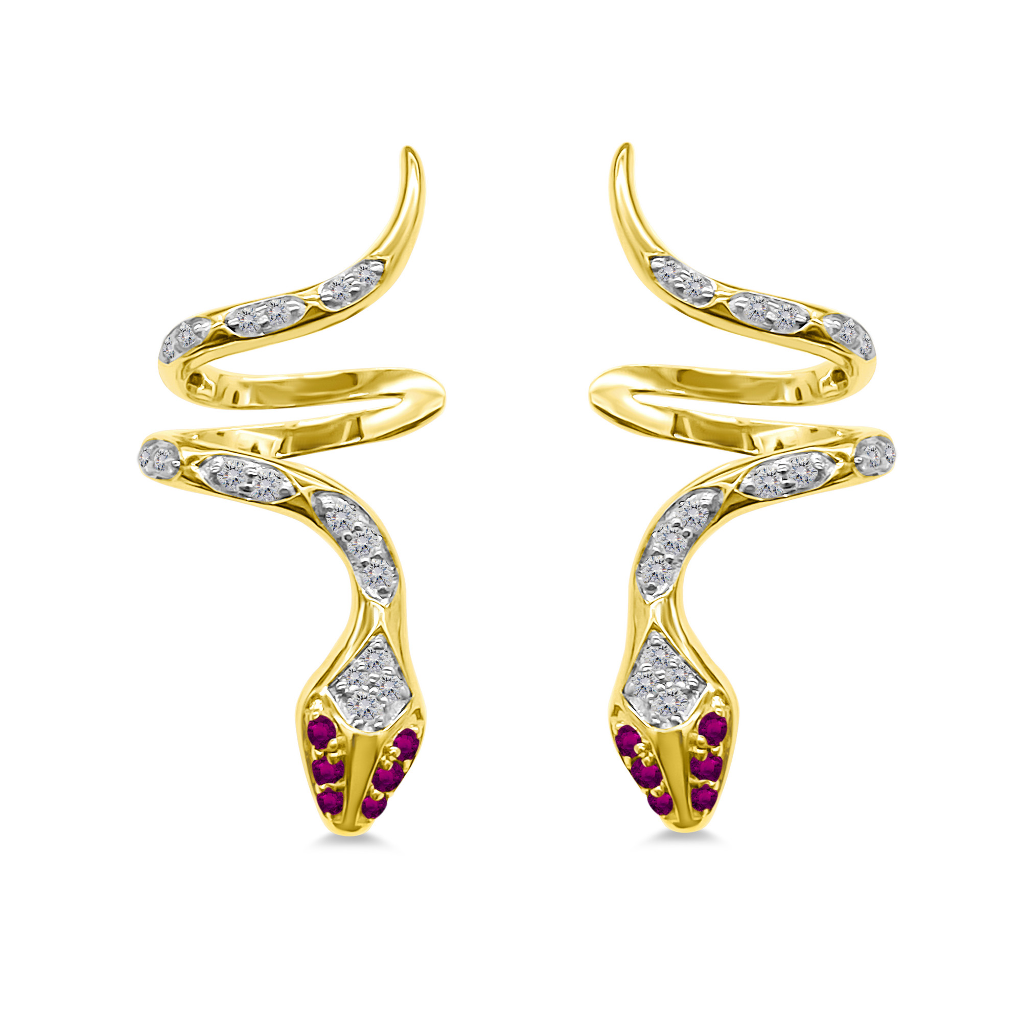 Coiling Serphent Ruby Earcuff