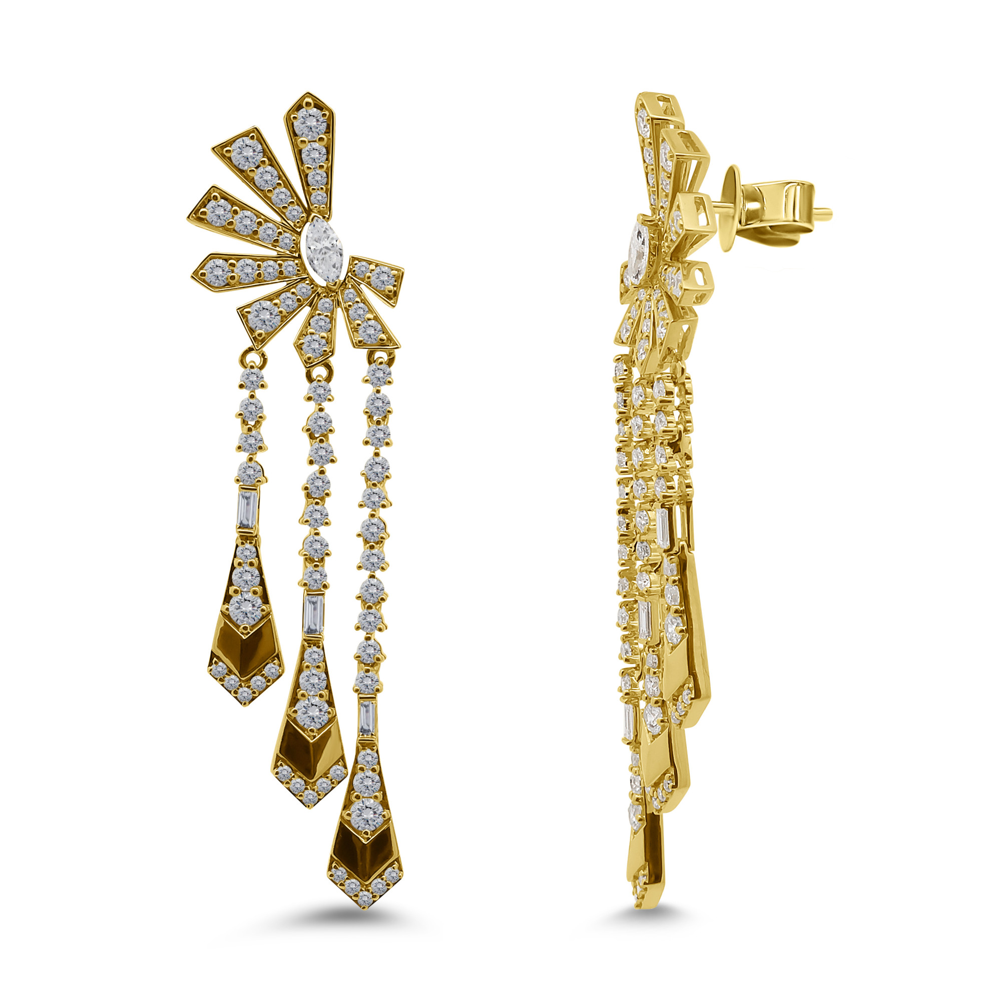 Aurelia Diamond Tassel Earrings
