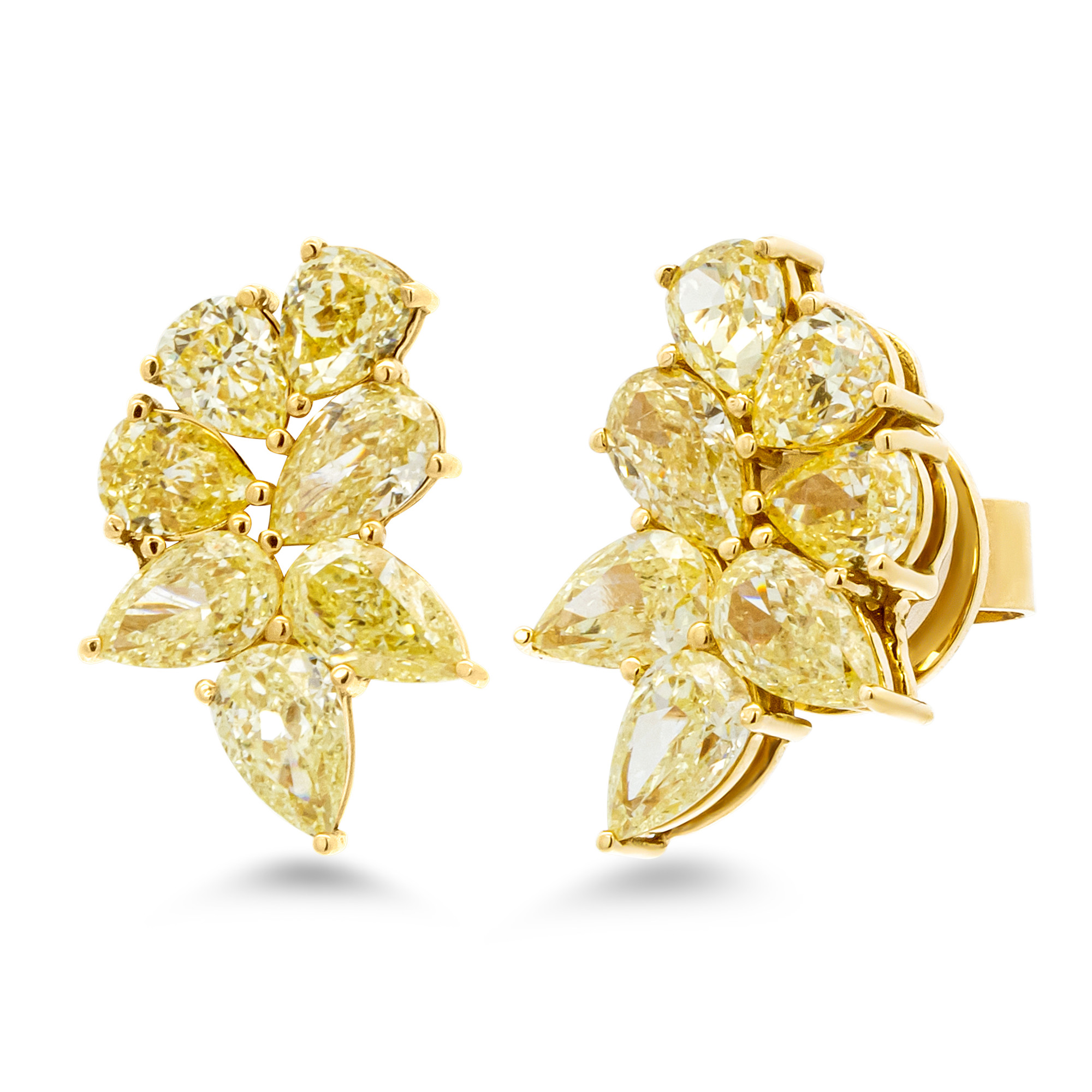 18K Yellow Diamonds Earrings