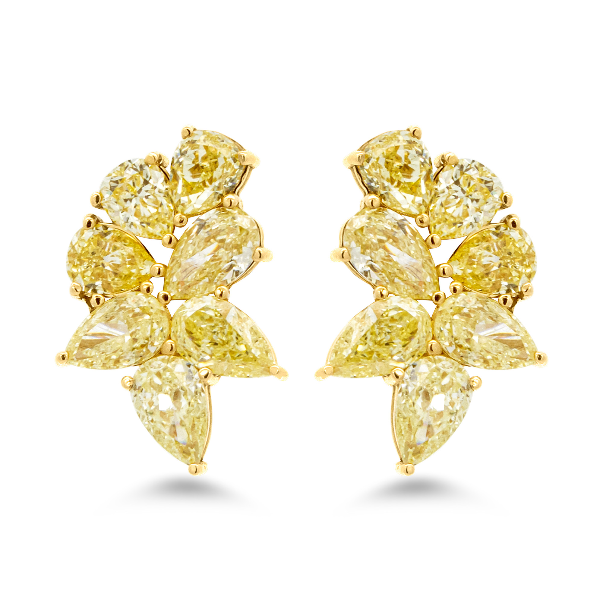 18K Yellow Diamonds Earrings