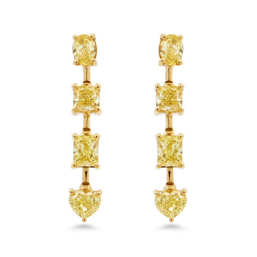 Image of 18K YELLOW DIAMOND EARRINGS