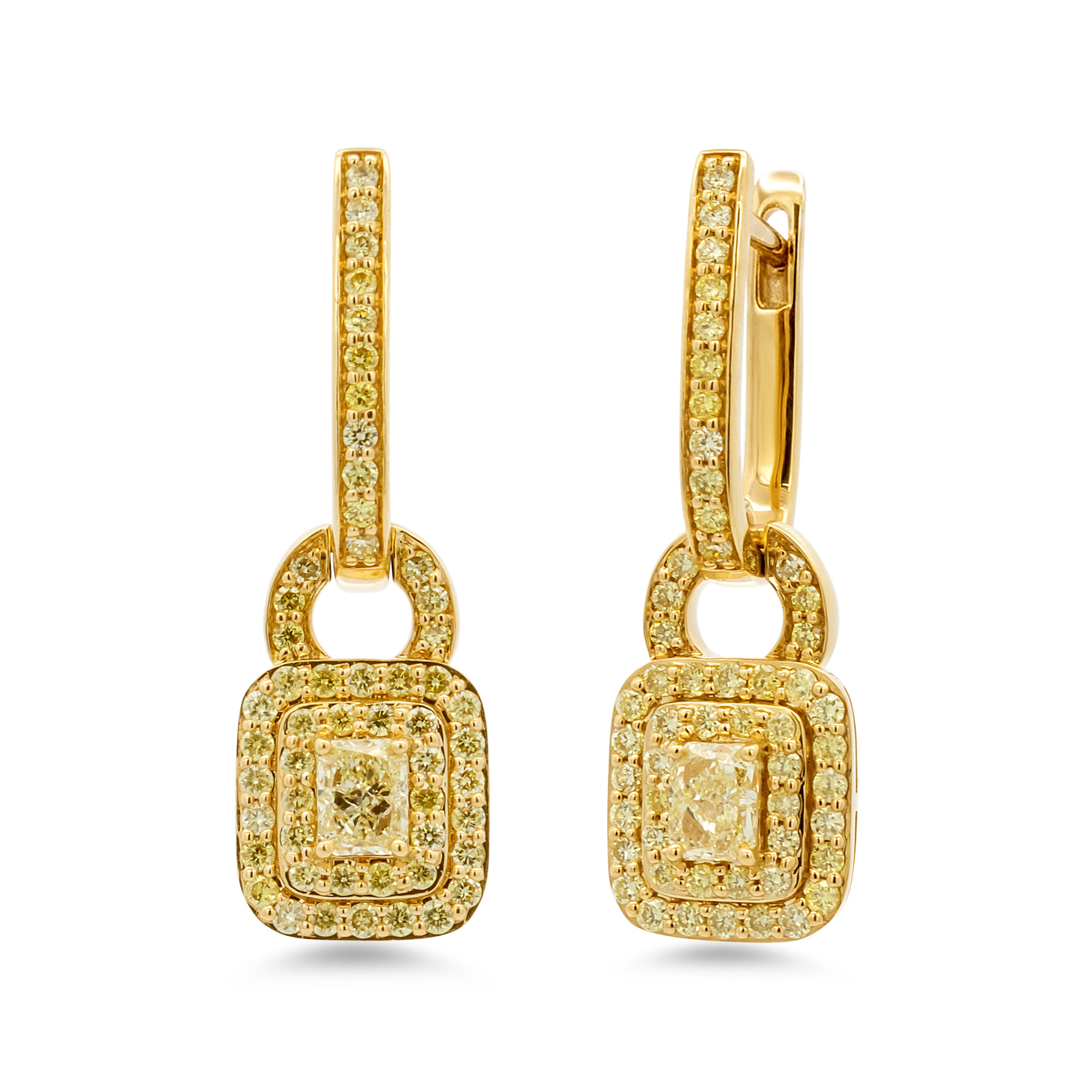 18K Yellow Diamond Earrings