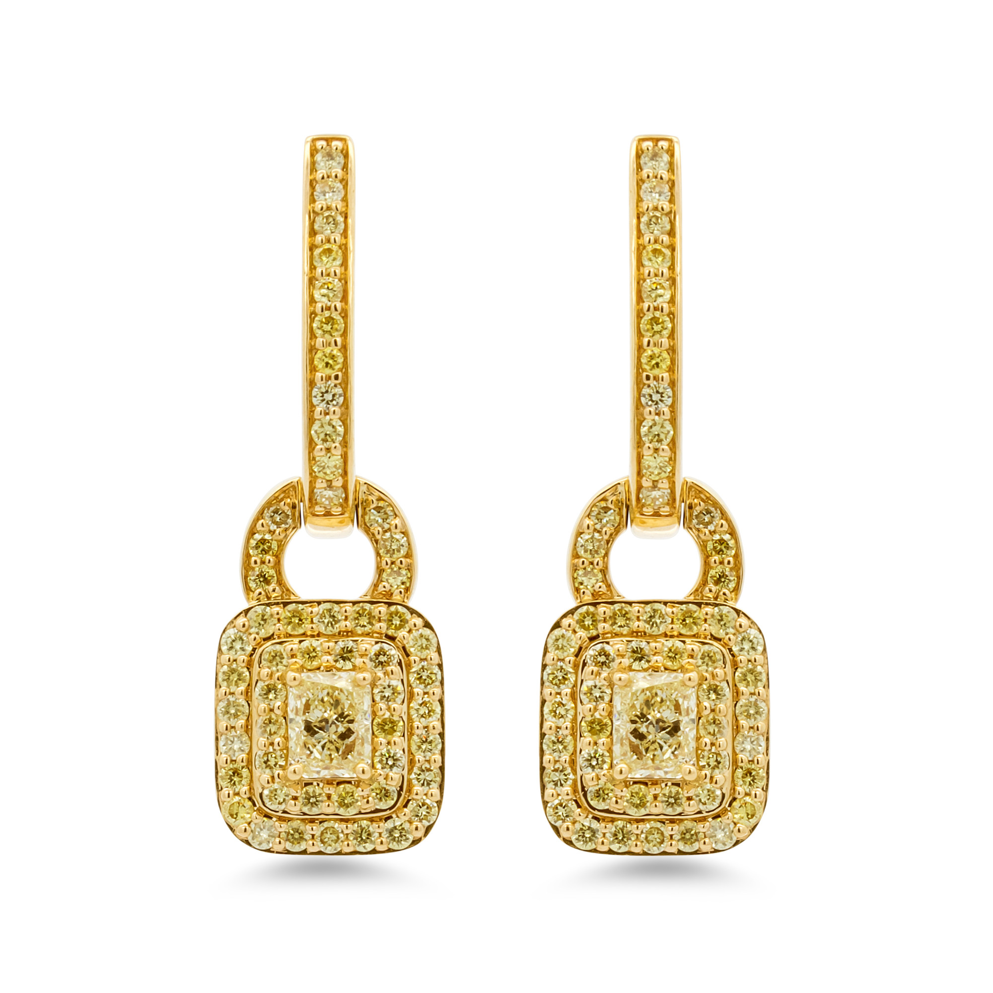 18K Yellow Diamond Earrings