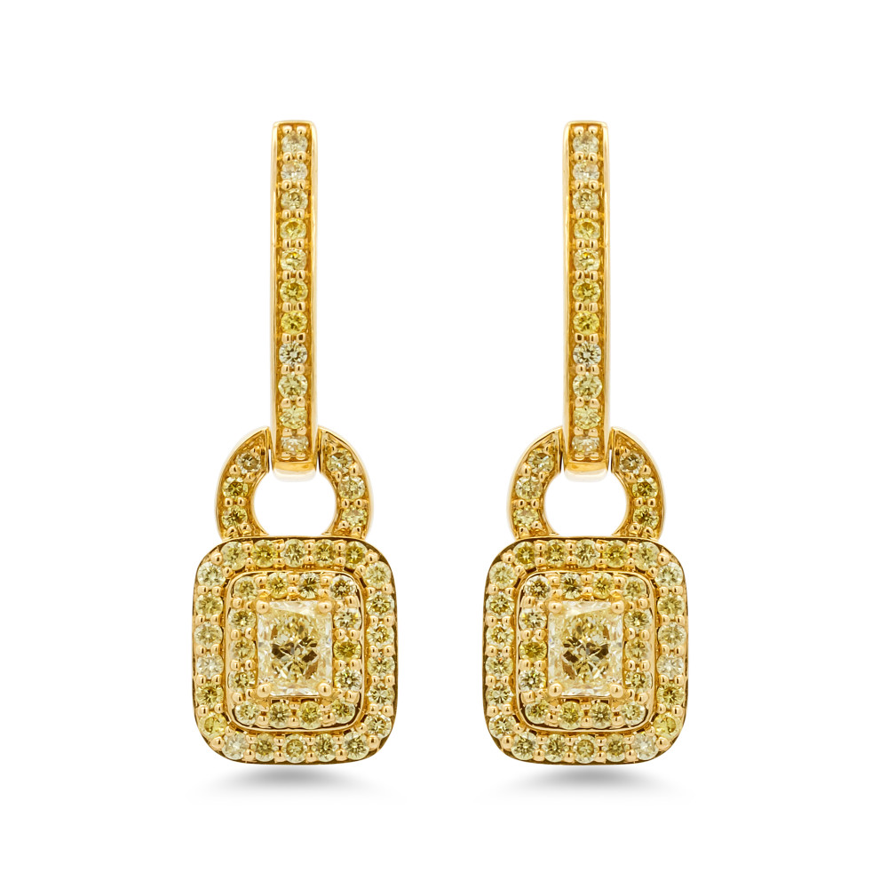 Image of 18K YELLOW DIAMOND EARRING