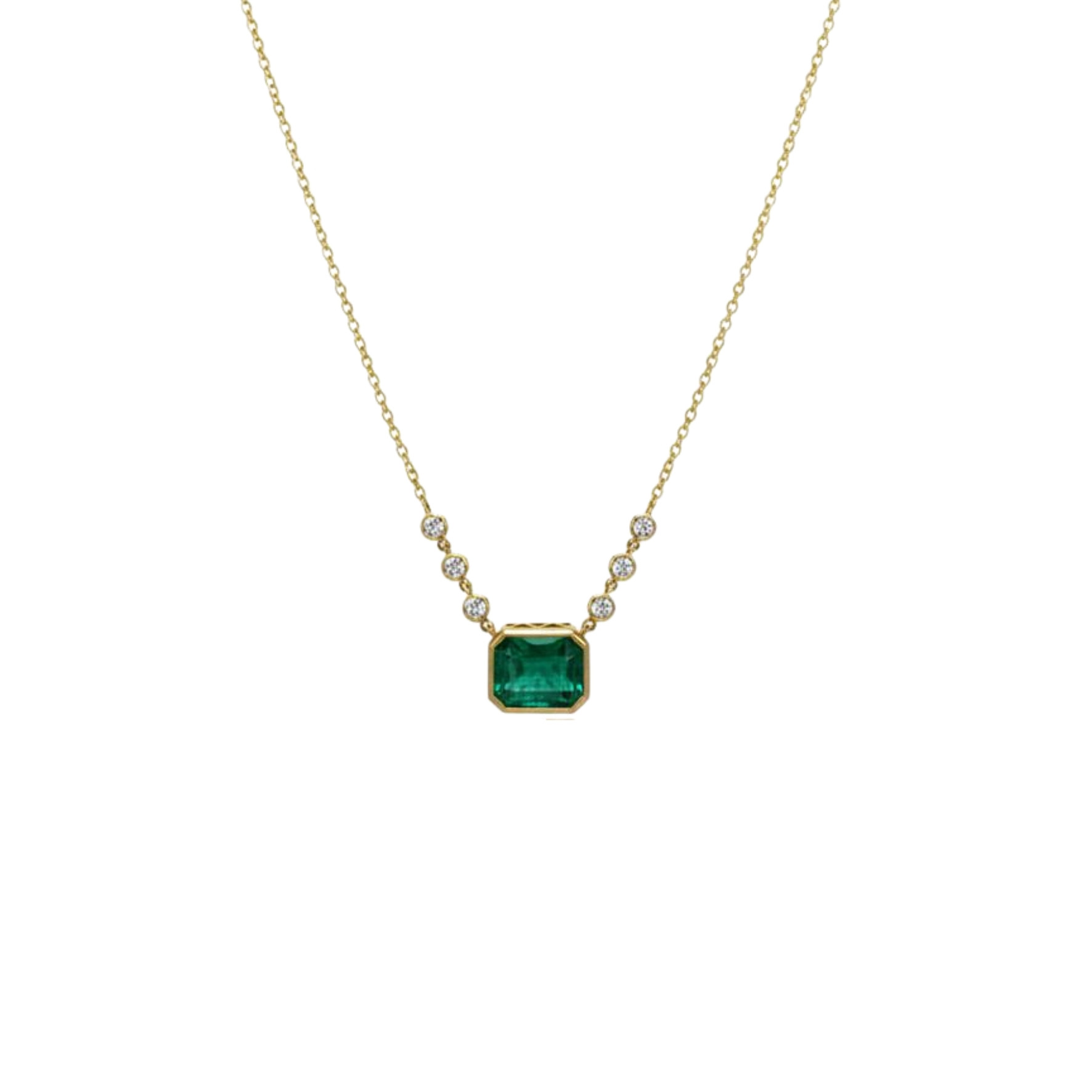 Emerald Cube Necklace