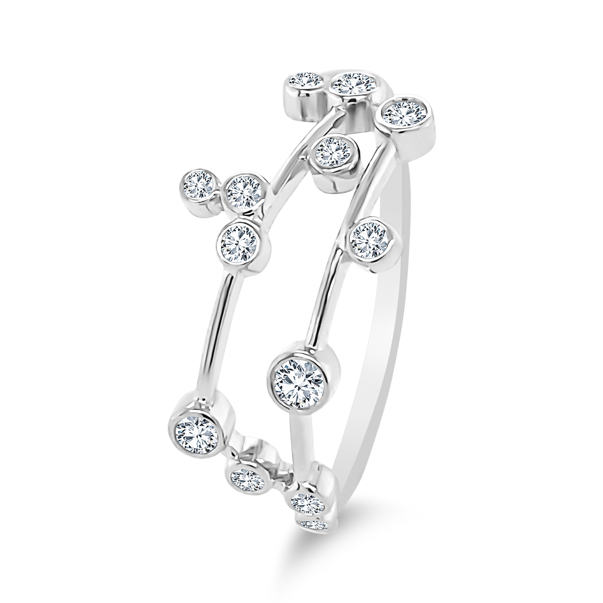 Constelation Rings Buy Gemini Constellation Rings in 18K White Gold | Rekiya Designs