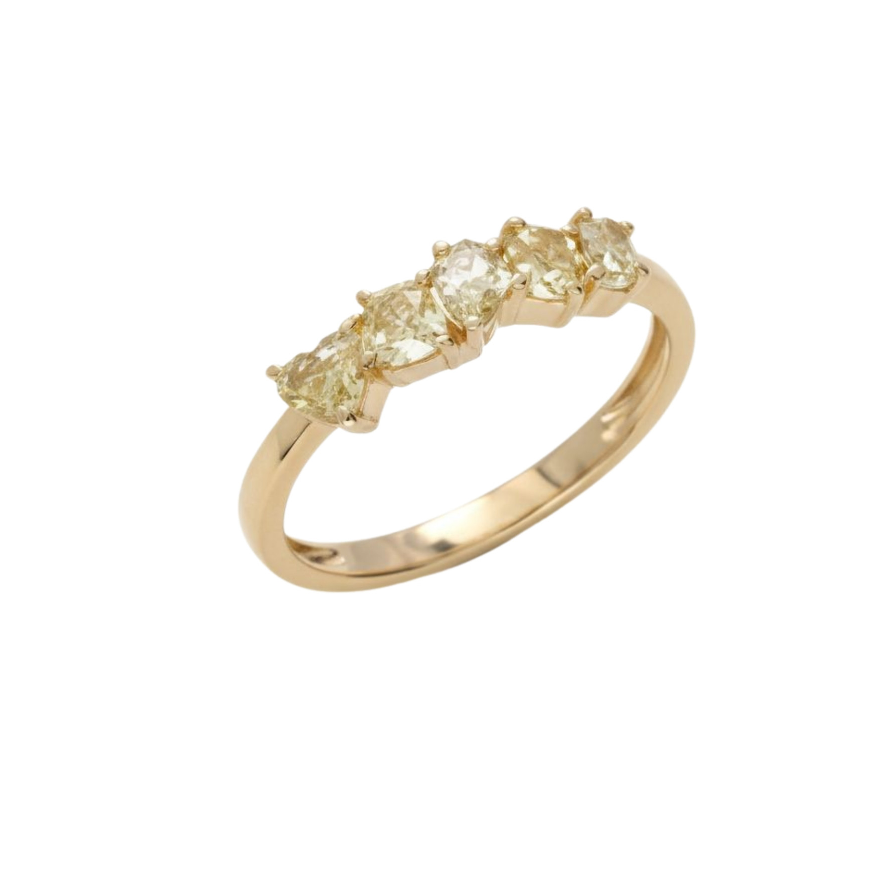 Heart, Oval, Pear & Round Yellow Diamond Rings