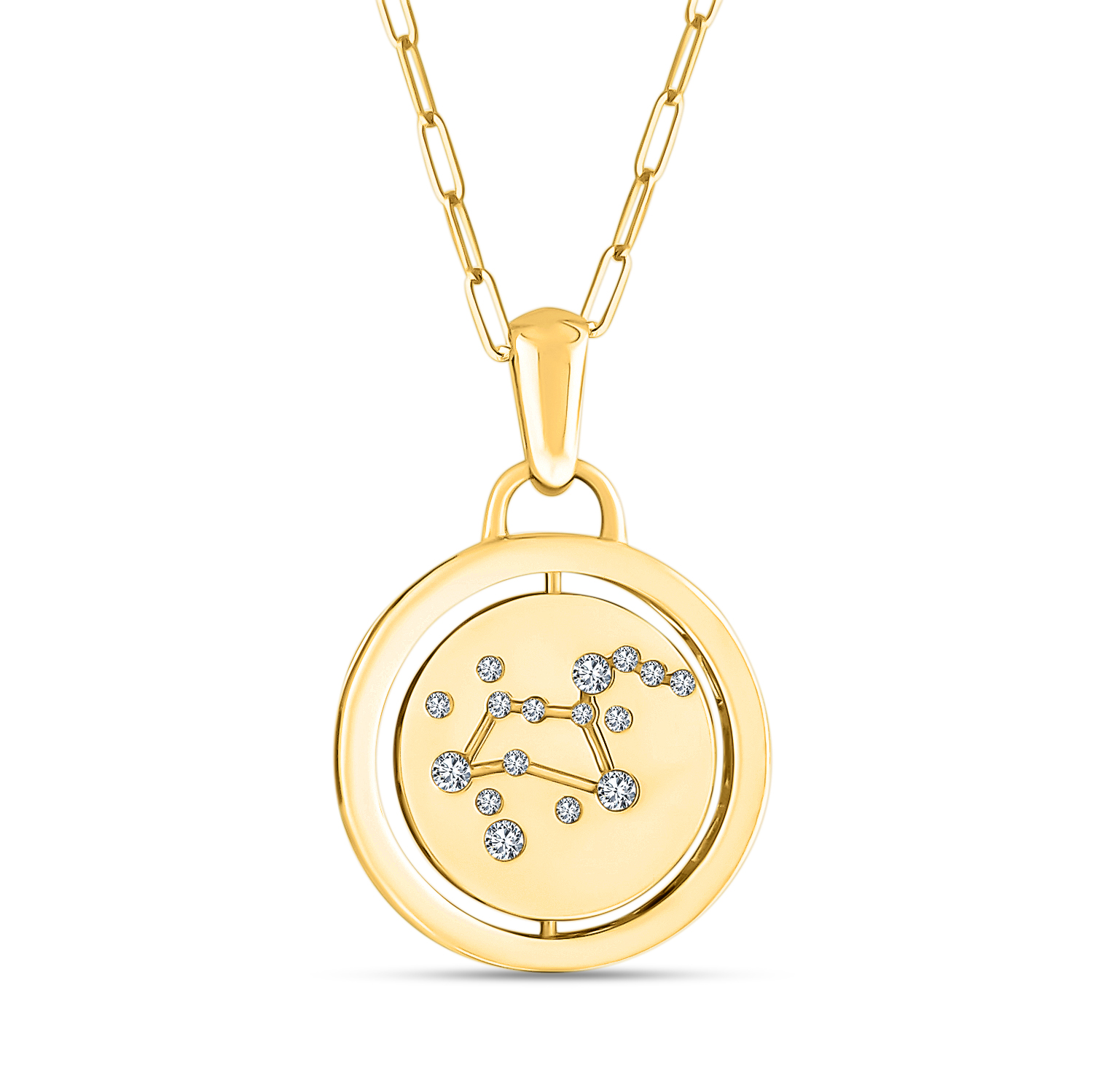 Leo Zodiac Constellation 14K Gold Pendant
