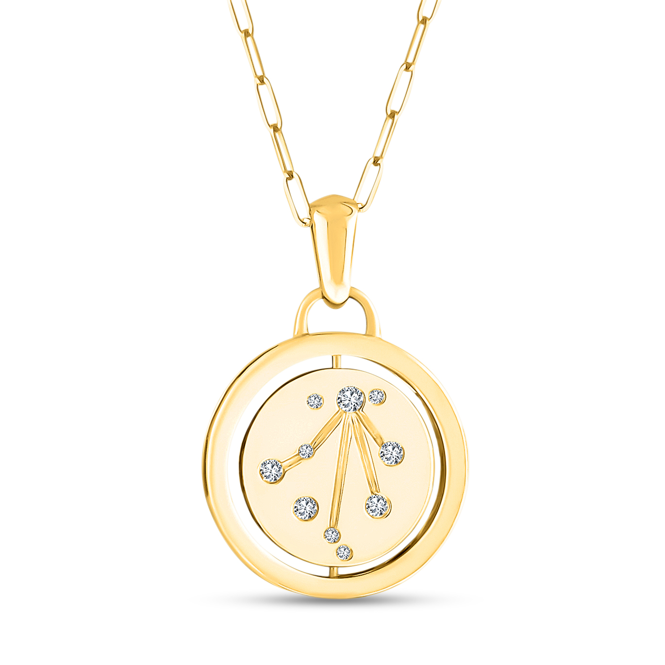 Libra Zodiac Constellation 14K Gold Pendant