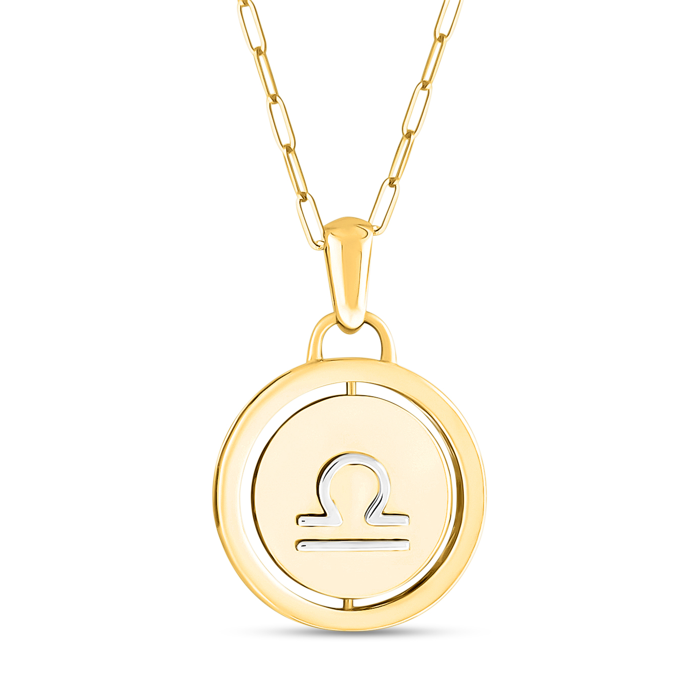 Libra Zodiac Constellation 14K Gold Pendant