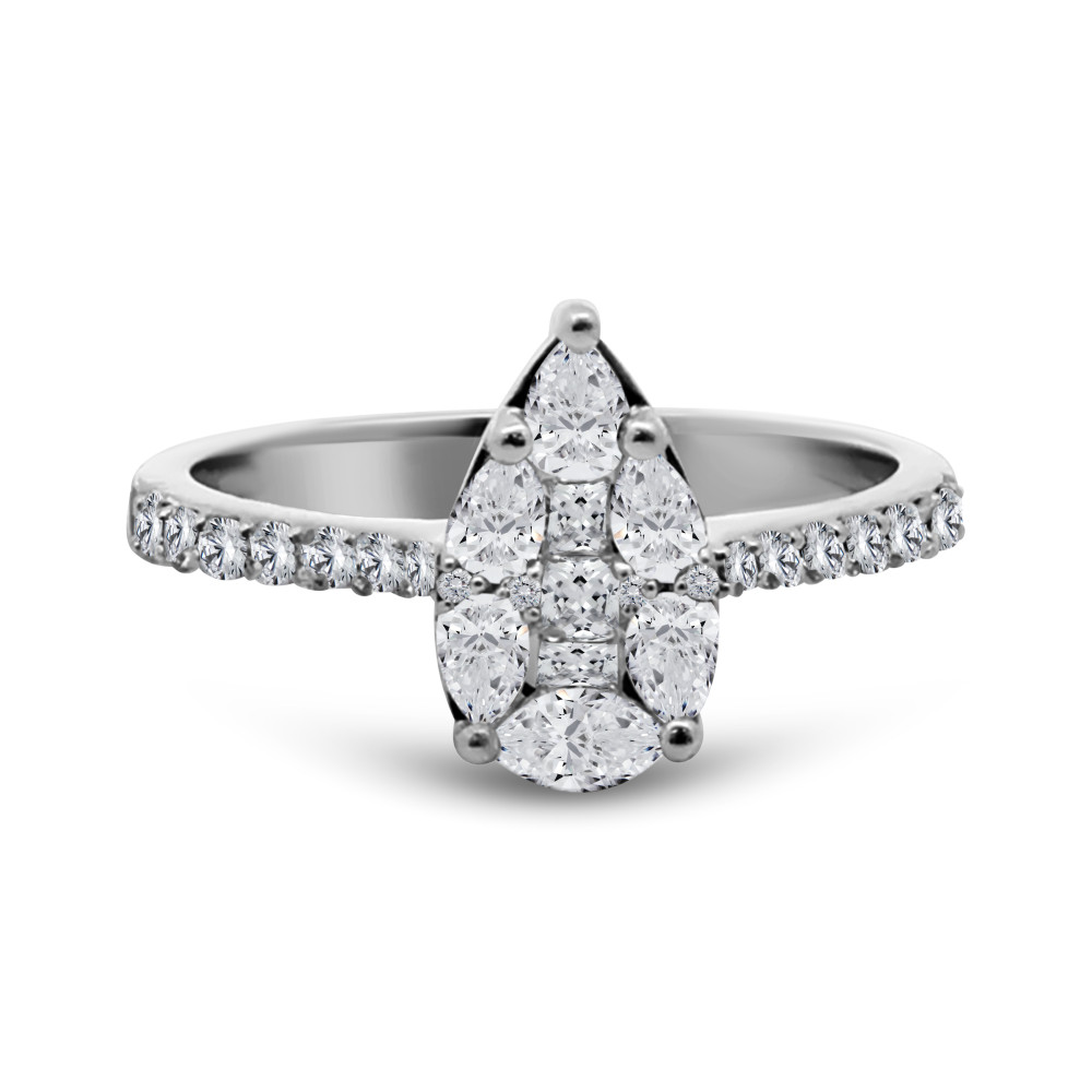Image of Multi-Shape Diamond Pear Cluster Rings