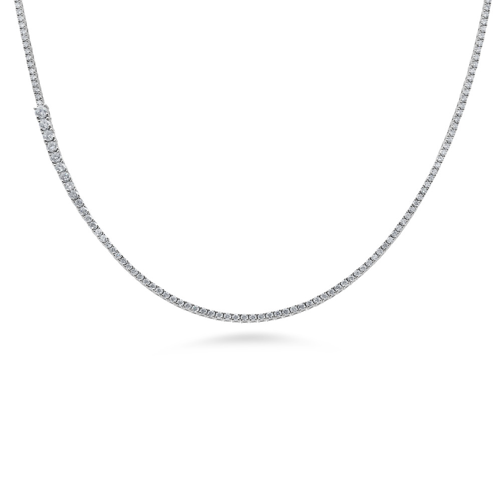 Image of 18K Natural Diamond 4 Prong Necklace
