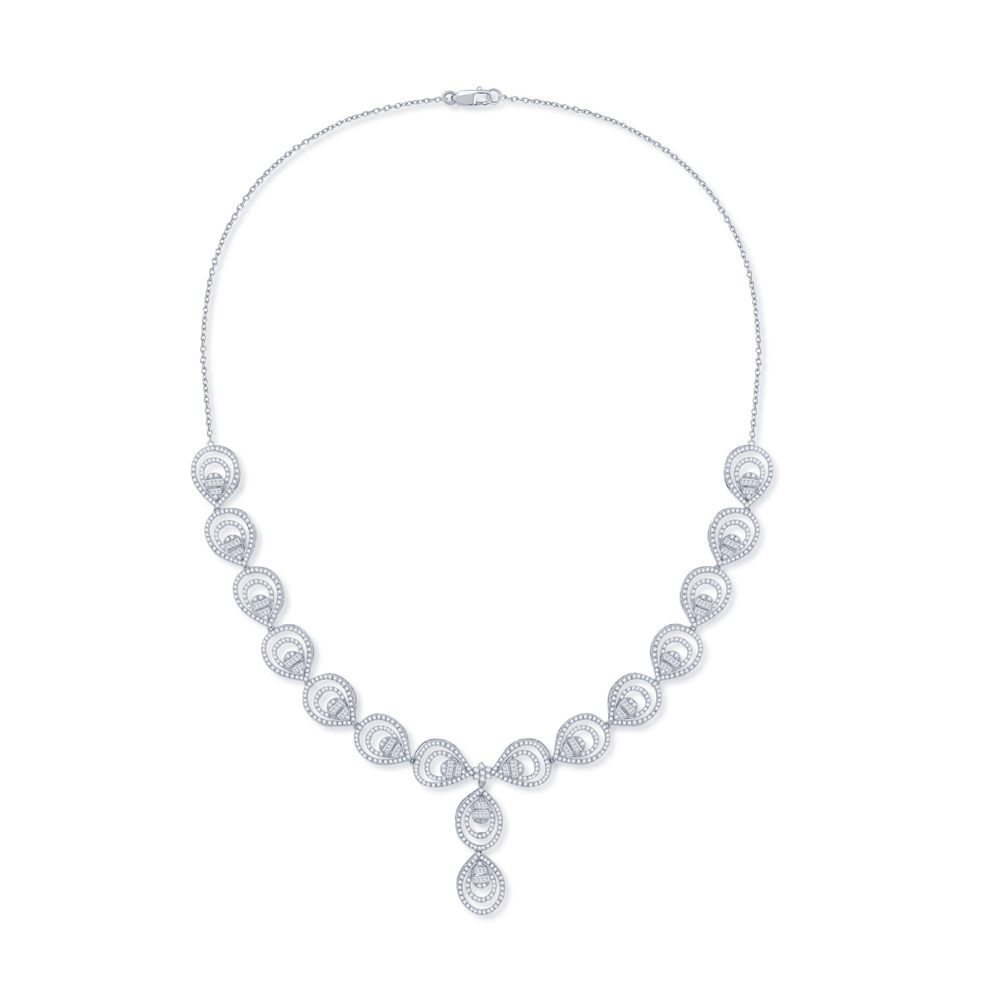 Pear line Diamond Necklace