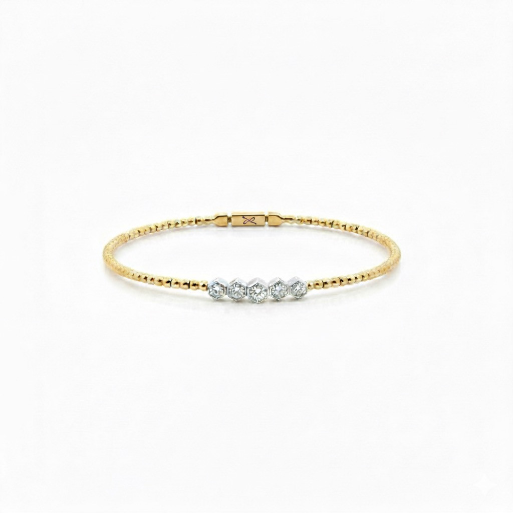 Honeycomb Diamond Beaded Flex Bracelet