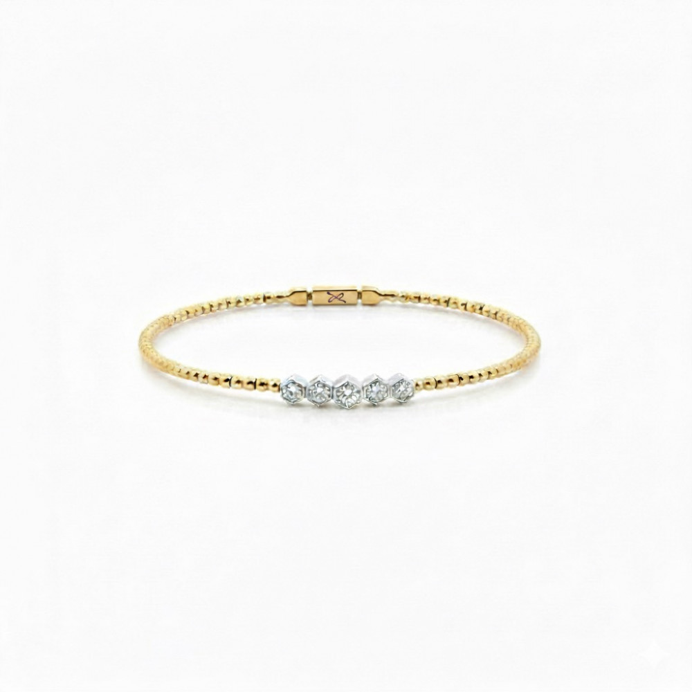 Image of Honeycomb Diamond Beaded Flex Bracelet