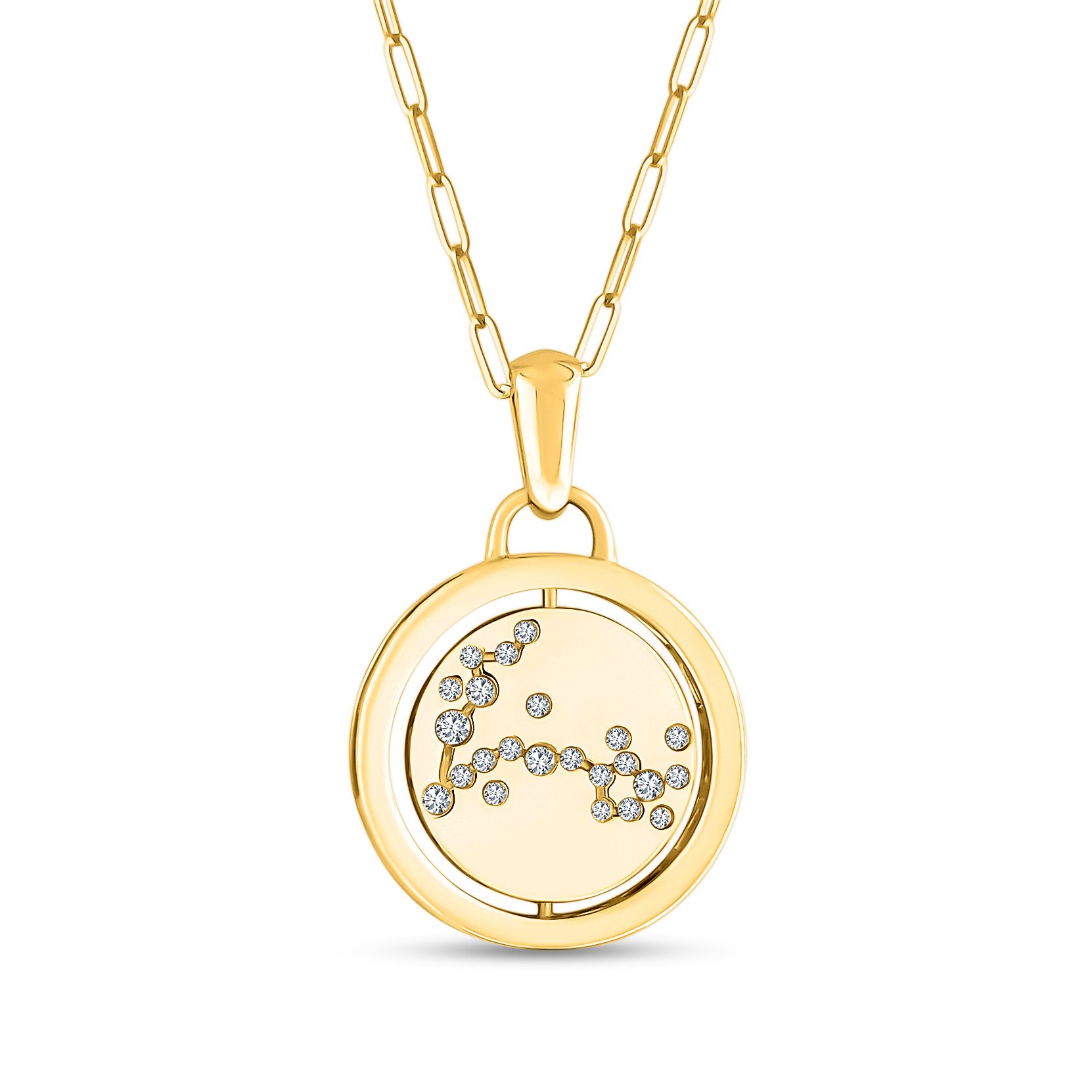 Pisces Zodiac Constellation 14K Gold Pendant