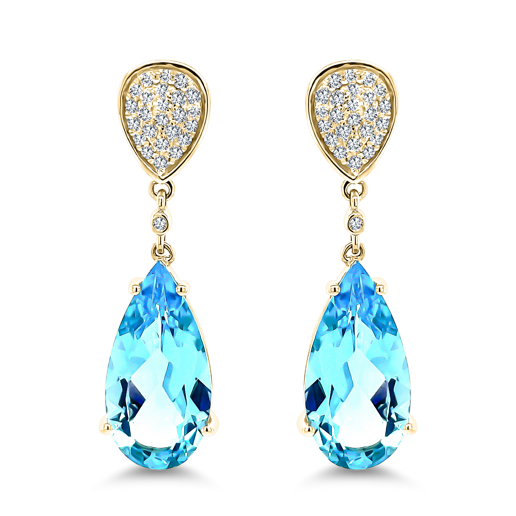 Raindrop Blue Topaz Earrings