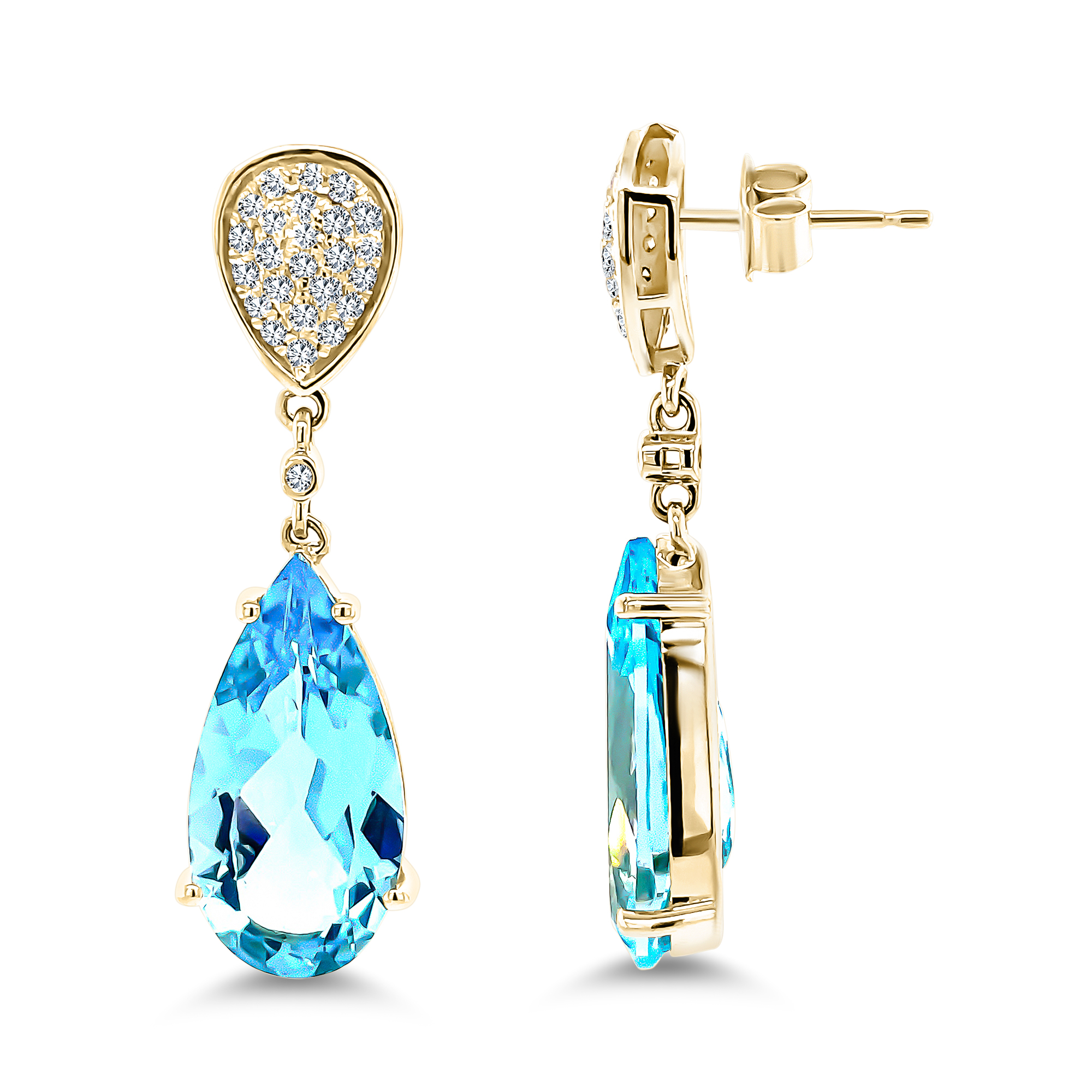 Raindrop Blue Topaz Earrings