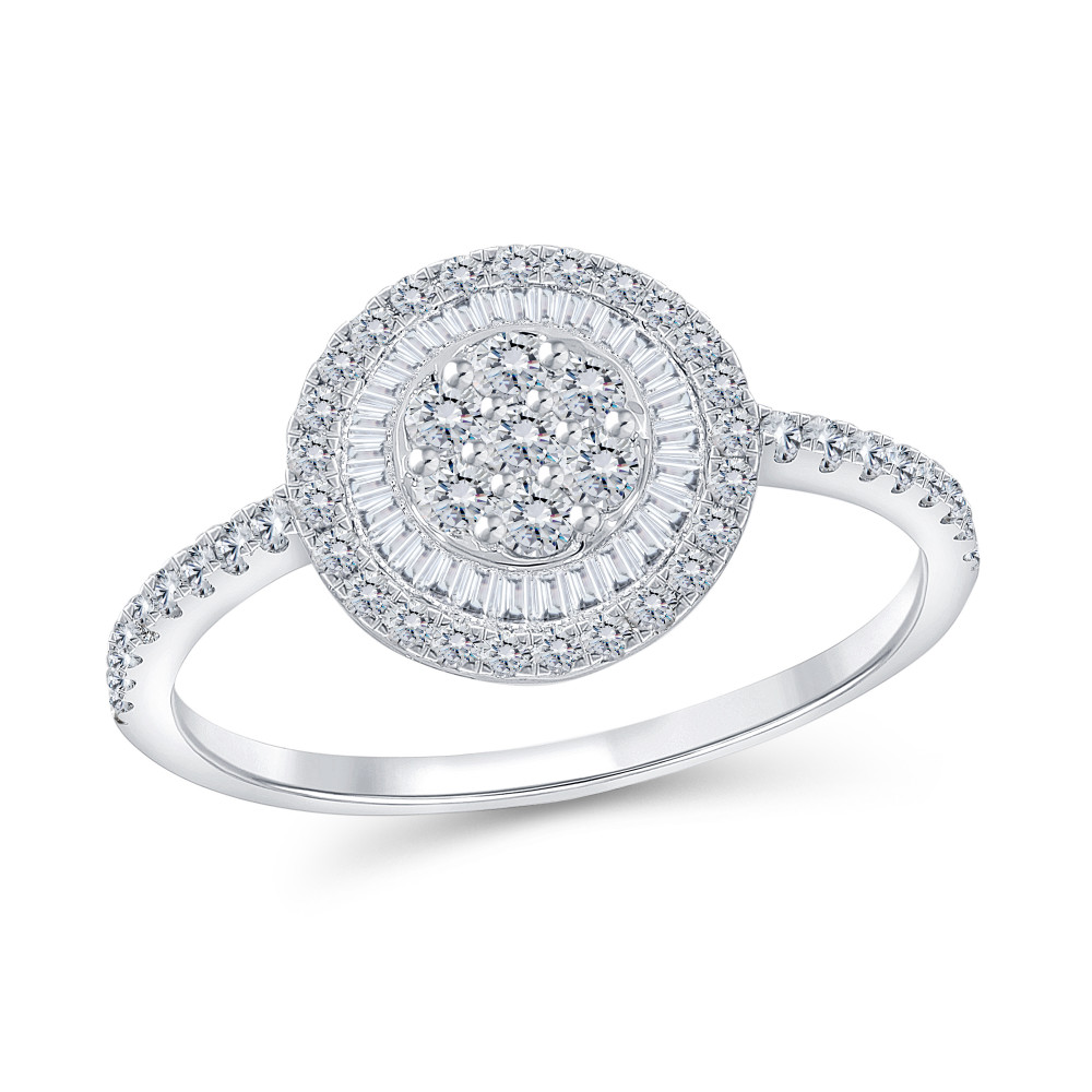 Image of Round and Baguette Diamonds Ring