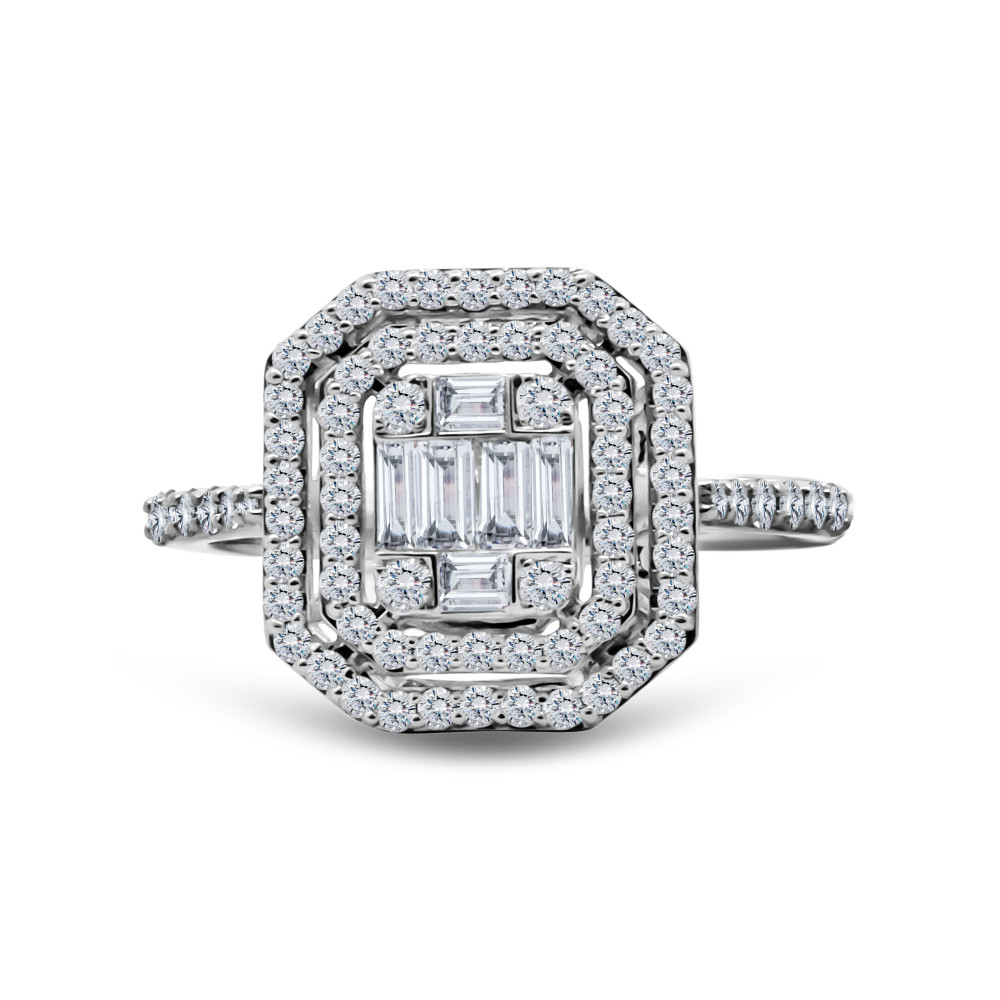 Image of Round Diamond &amp; Baguette Diamond Rings